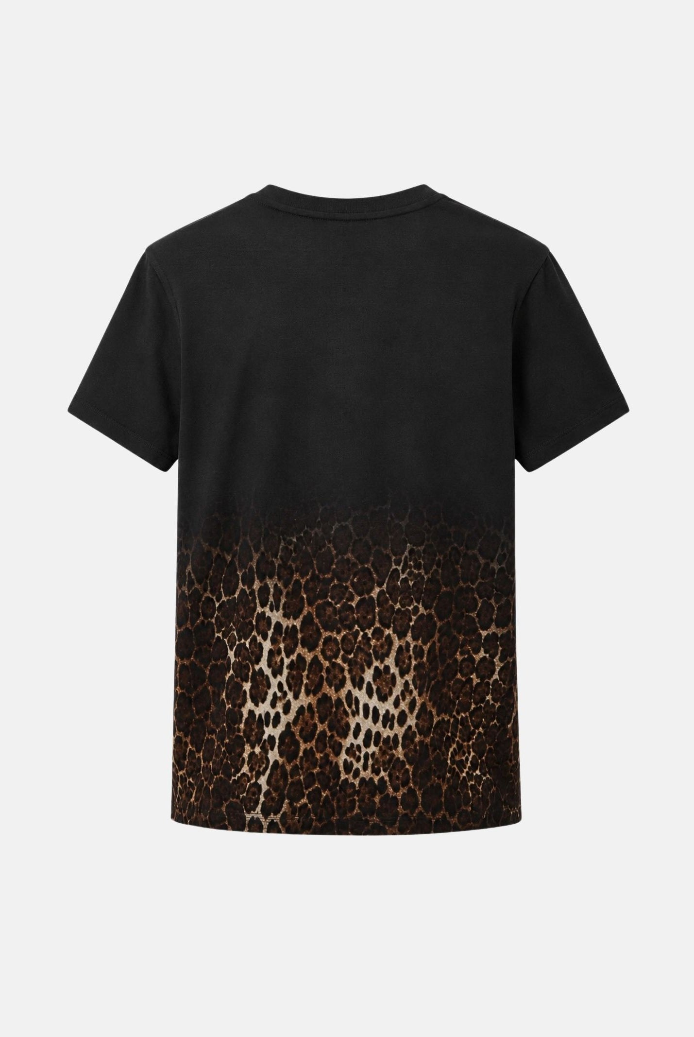MAX MARA STUDIO T-shirt girocollo nera-marrone da donna con motivo leopardato sfumato sul fondo 2626976011600 005 MAX MARA