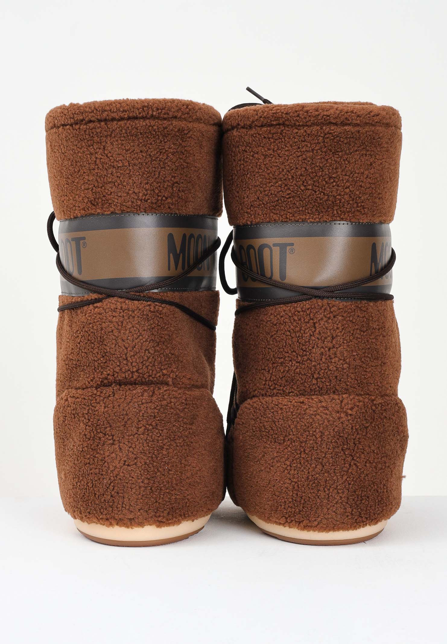 MOON BOOT Stivali da neve ICON in teddy marroni da donna 80D1403080 M004 MOON BOOT