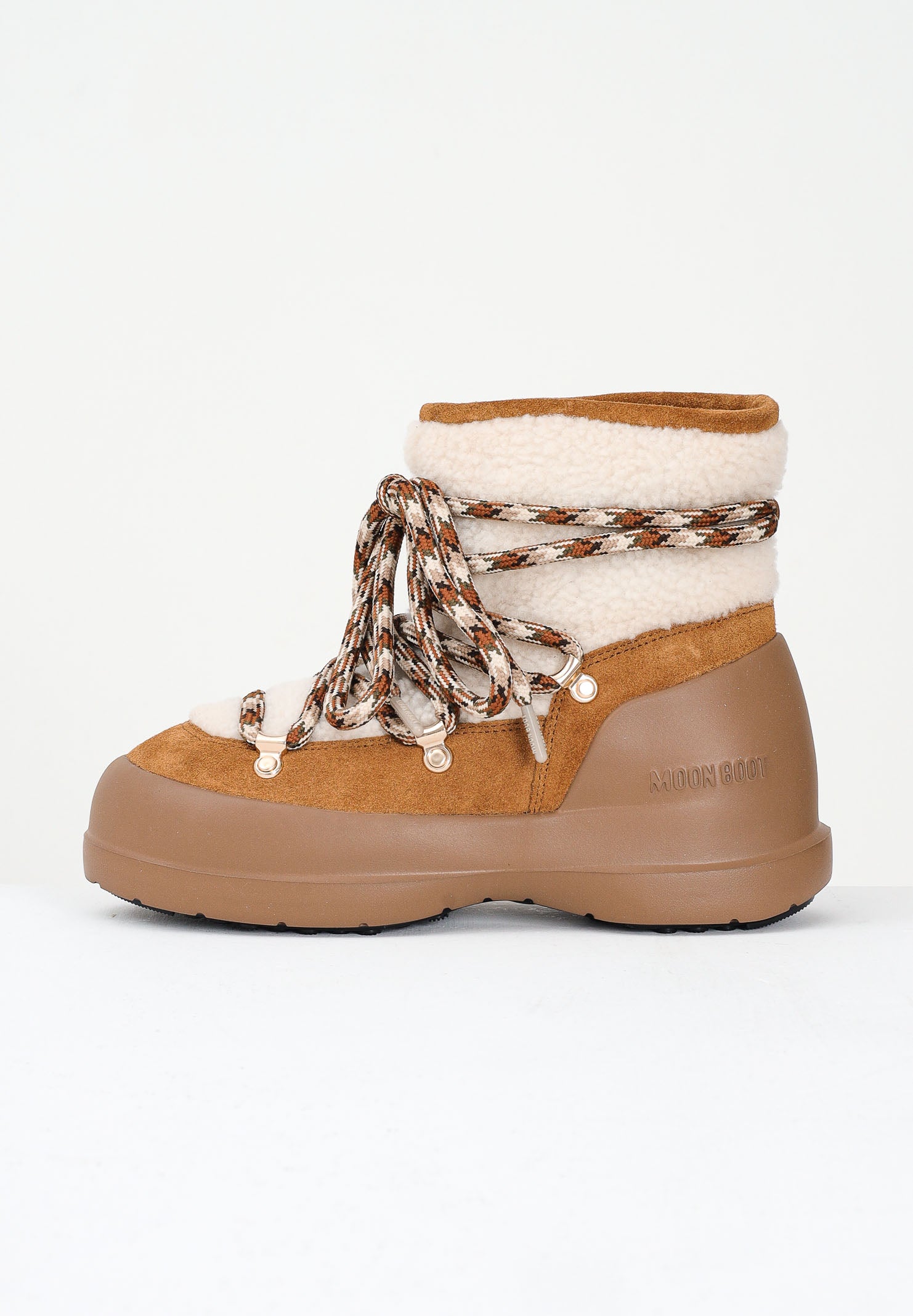 MOON BOOT Stivali da neve LUNA in shearling marrone da donna 80D2480020 MA03 MOON BOOT