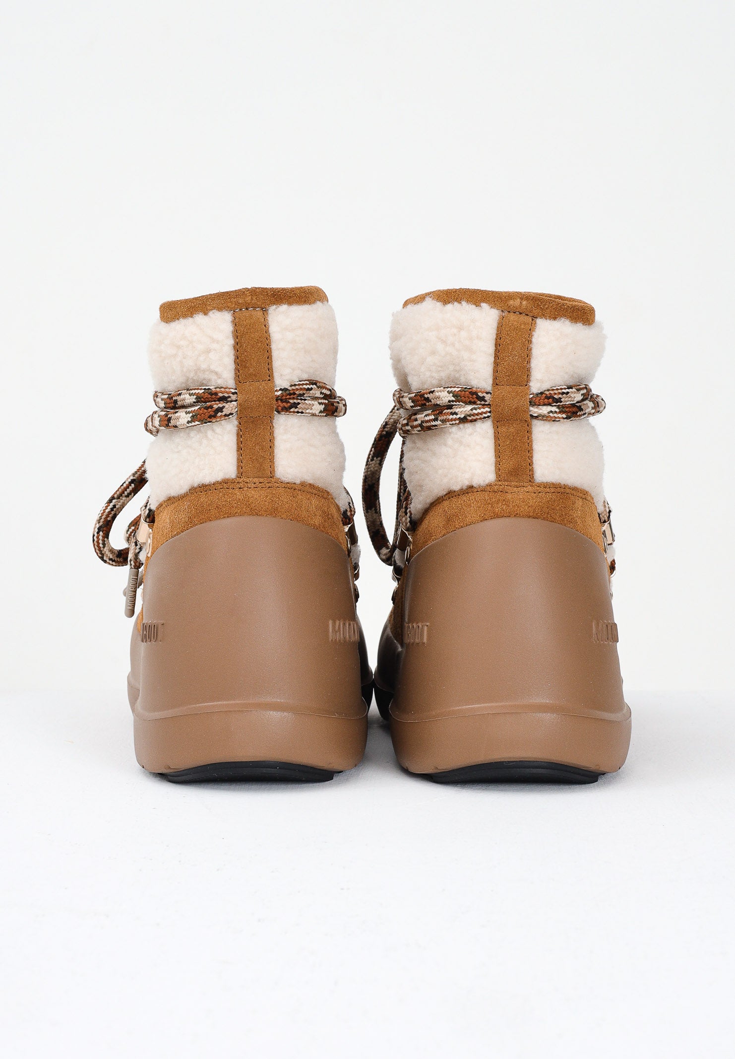 MOON BOOT Stivali da neve LUNA in shearling marrone da donna 80D2480020 MA03 MOON BOOT