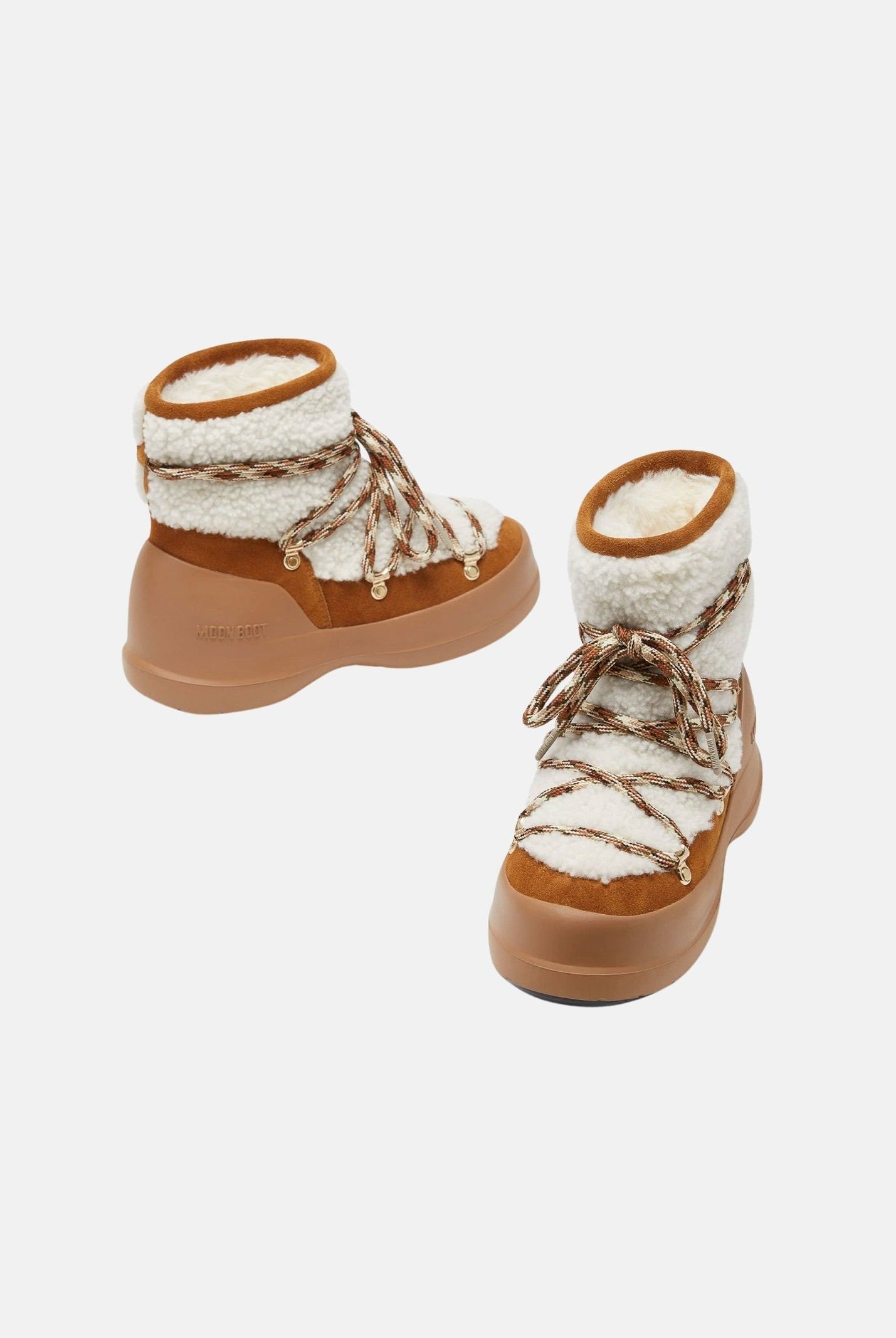 MOON BOOT Stivali da neve LUNA in shearling marrone da donna 80D2480020 MA03 MOON BOOT