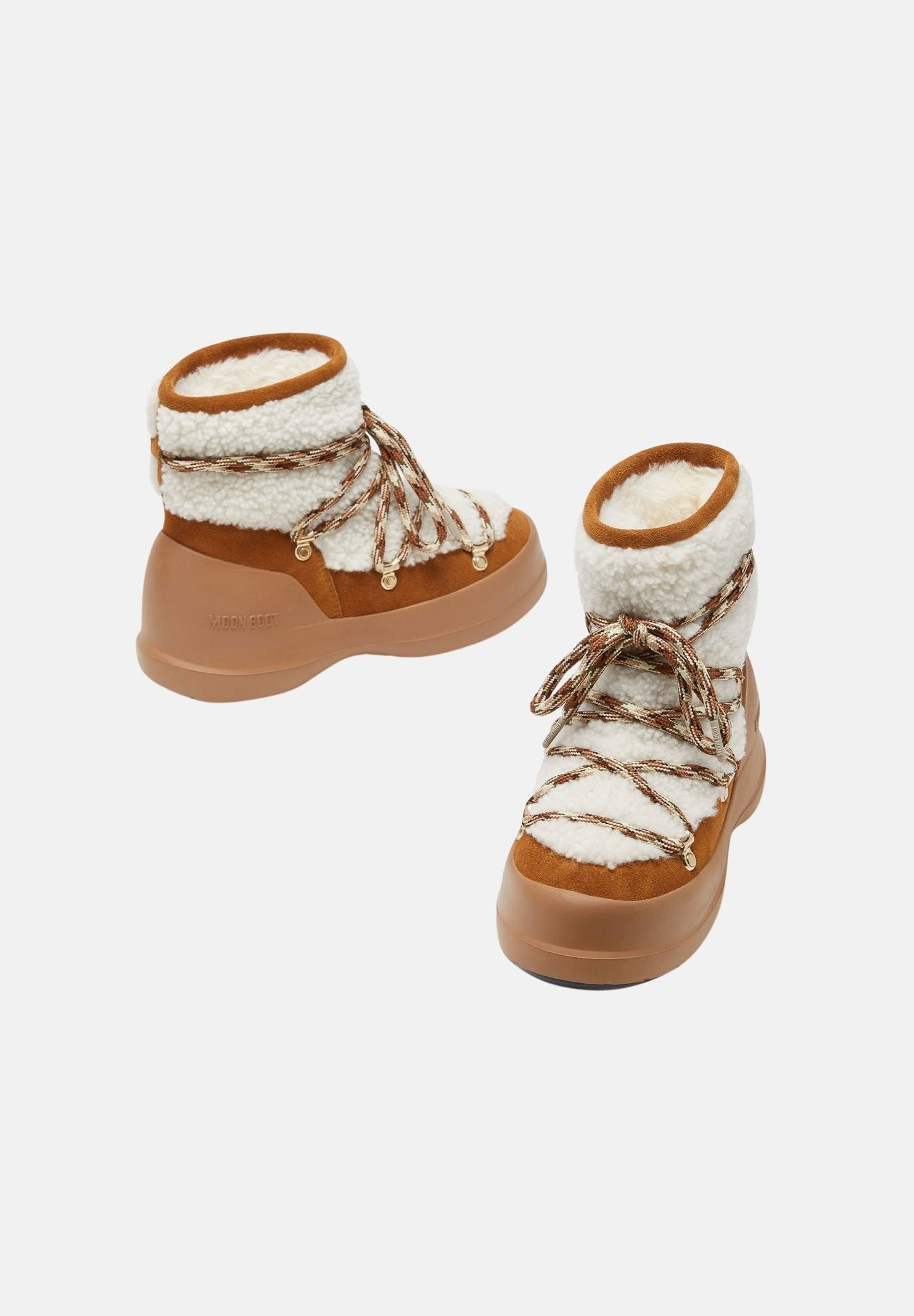 MOON BOOT Stivali da neve LUNA in shearling marrone da donna 80D2480020 MA03 MOON BOOT