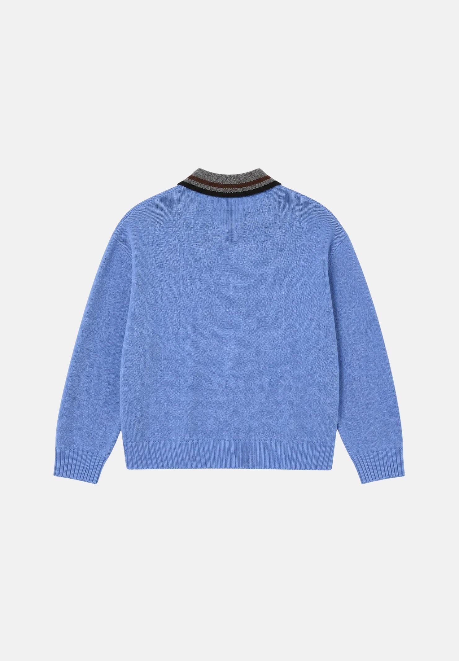 N21 Maglione color lapis, celeste per donna, ragazzi e bambini con colletto e logo a contrasto N210DHN0547 0N827 N21