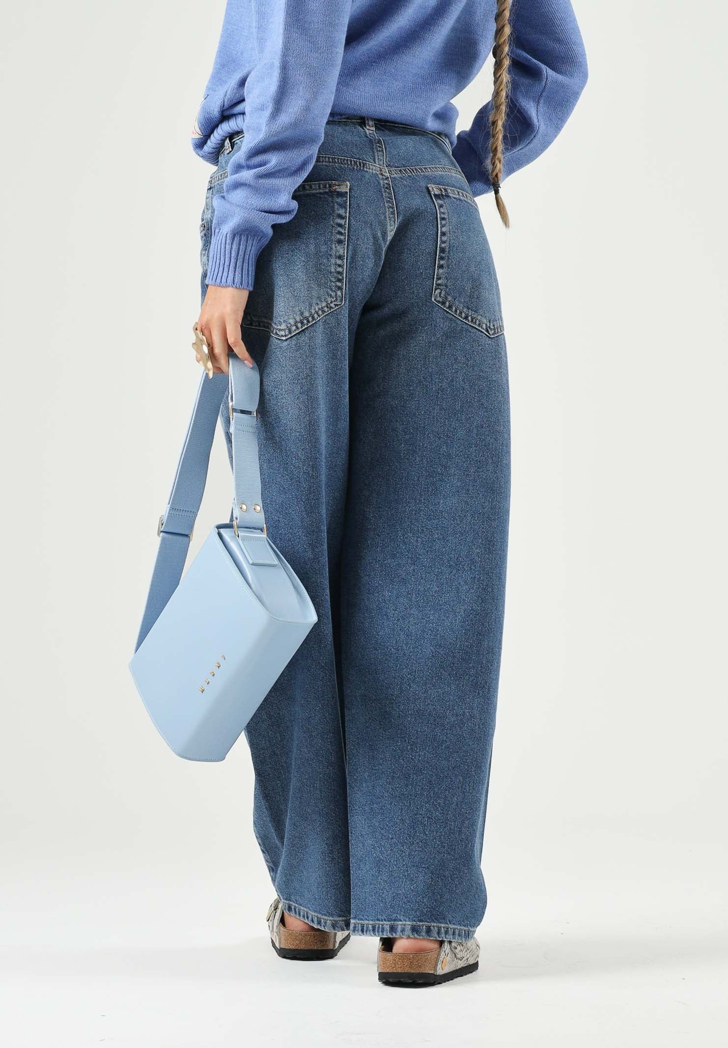 N°21 Jeans BOY'S FLARE blu-denim per donna, ragazzi e bambini con logo label frontale e gamba flare.<BR/> N210FBN0534 0N01 N21