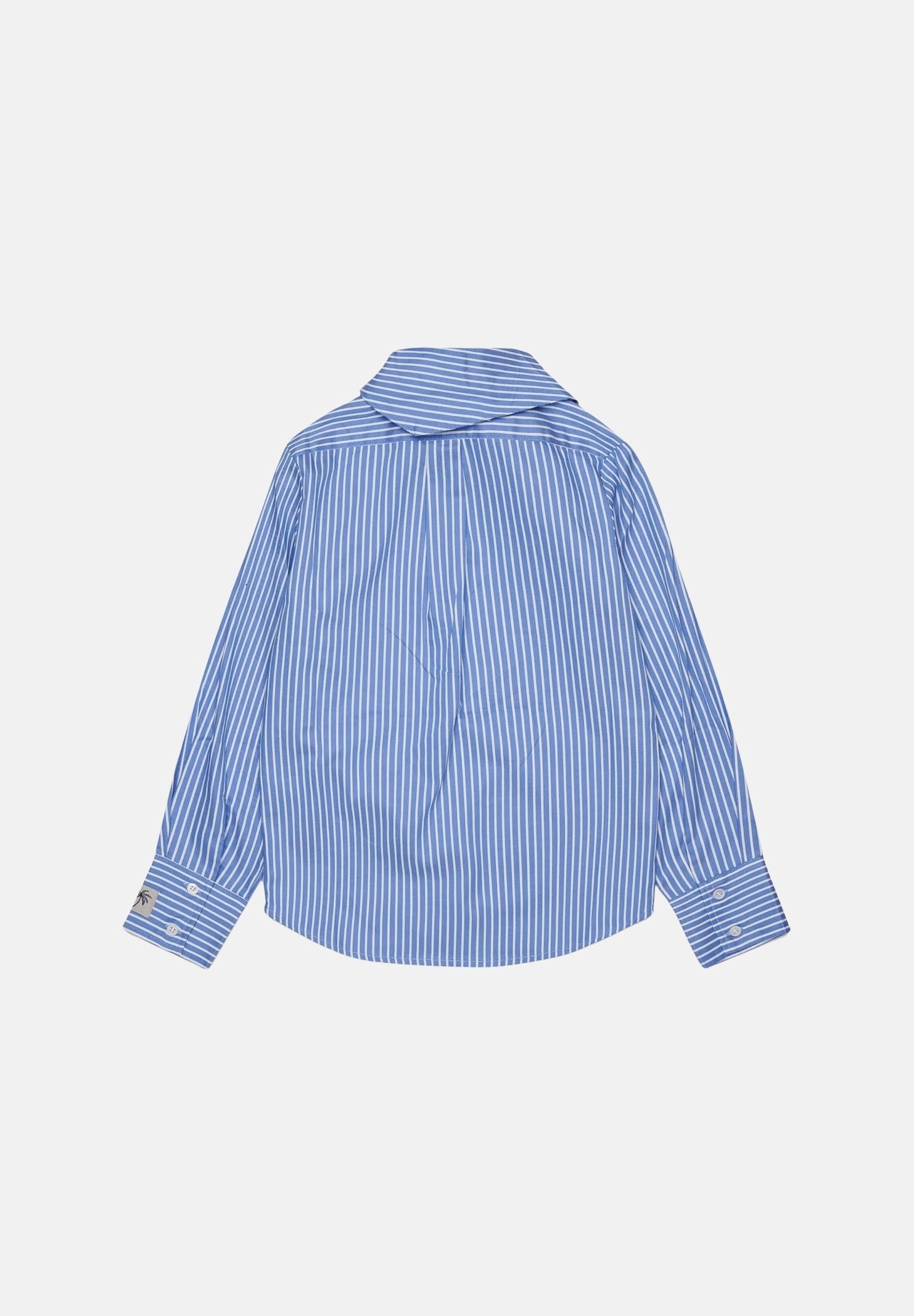 N°21 CamiciaSTRIPED TIE-NECK a righe azzurro cielo per donna, ragazzi e bambini con motivo a righe verticali e collo con fiocco. N210FDN0518 0N809 N21