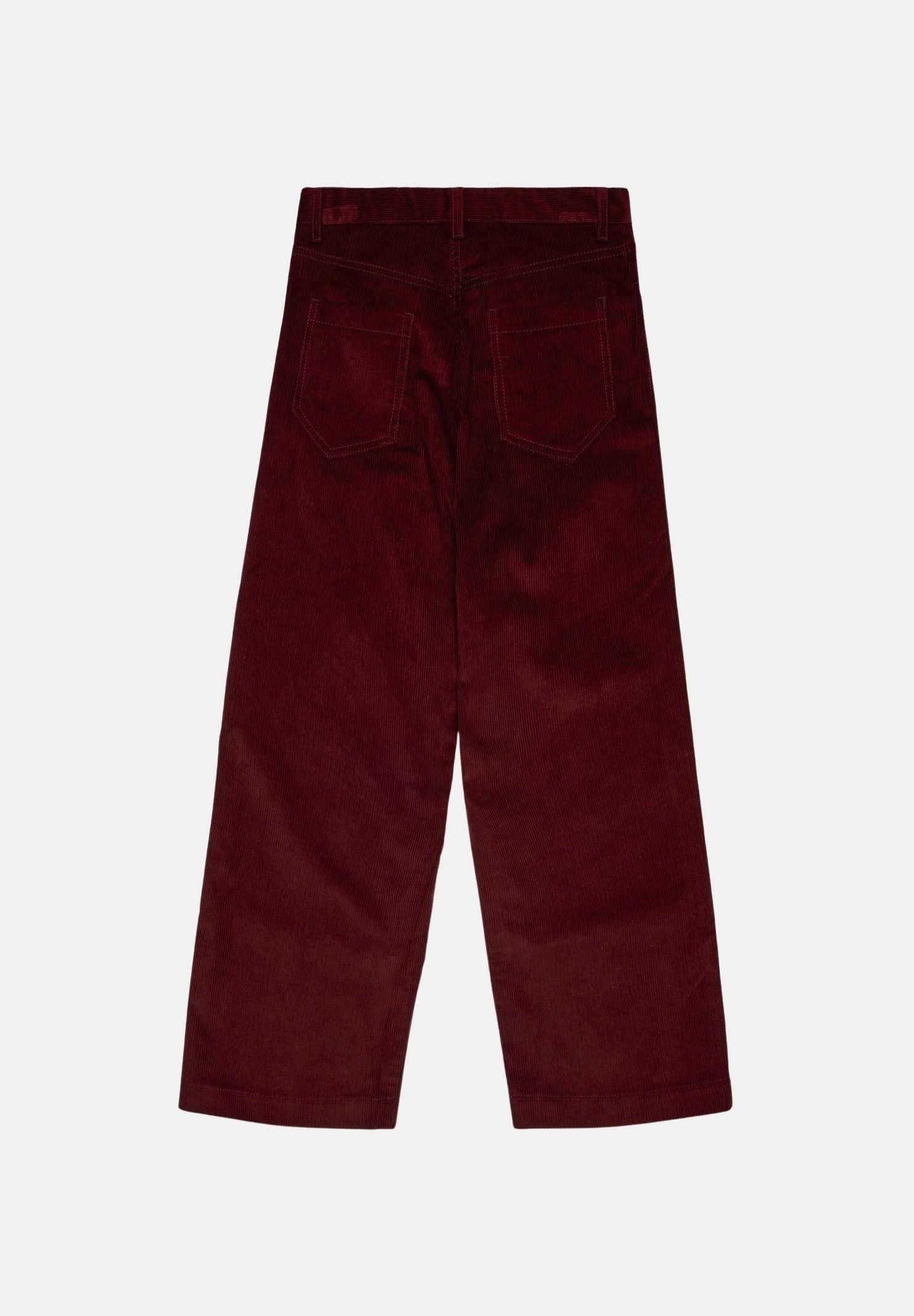 N°21 Pantaloni CORDUROY Borgogne-bordeaux, per donna, ragazzi e bambini con logo patch frontale e gamba dritta. N210FUN0517 0N413 N21