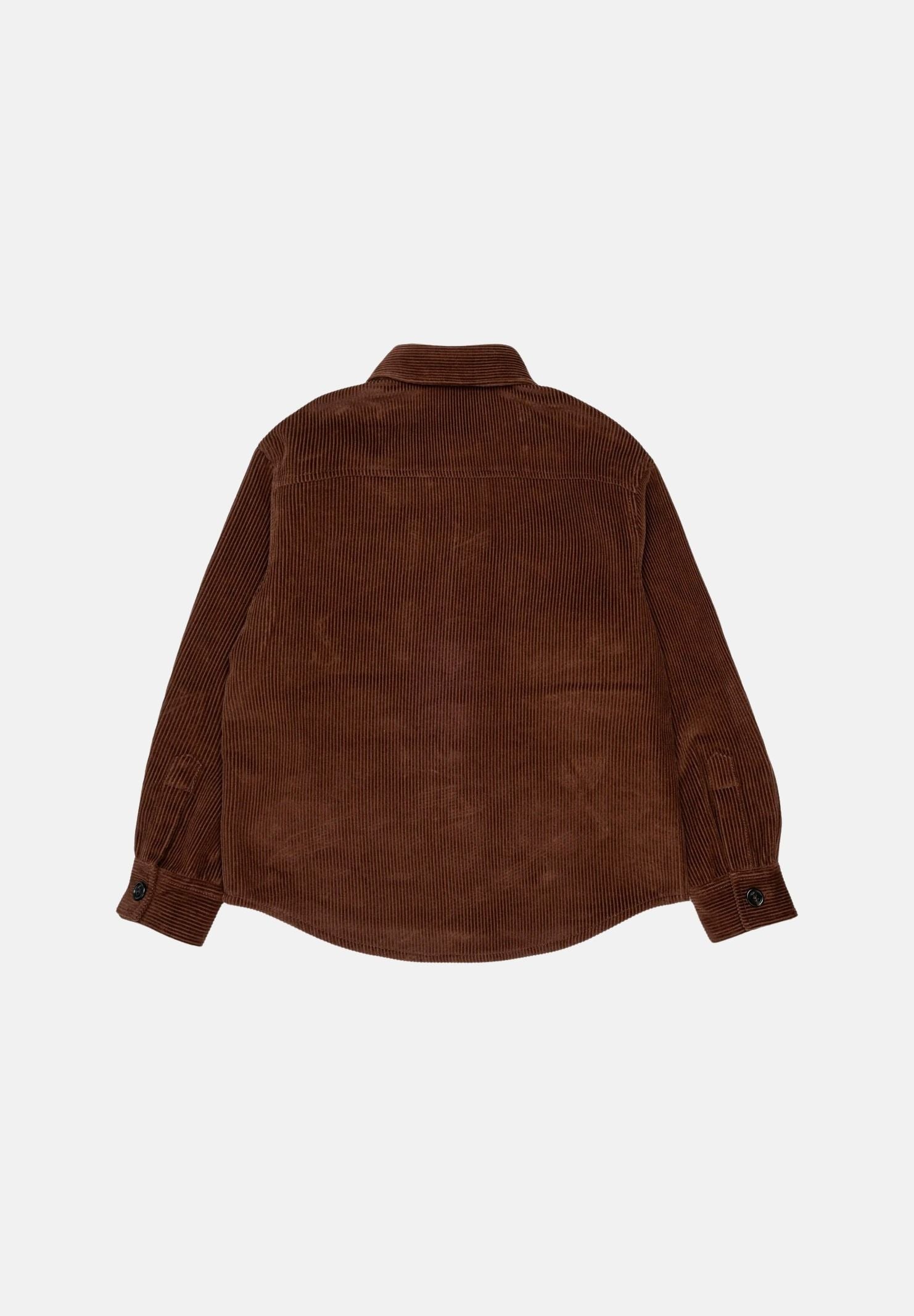 N°21 Camicia COURDUROY shirt, colore brand Chocolate Brown, per donna, ragazzi e bambini con logo in velluto a coste N210FVN0526 0N721 N21