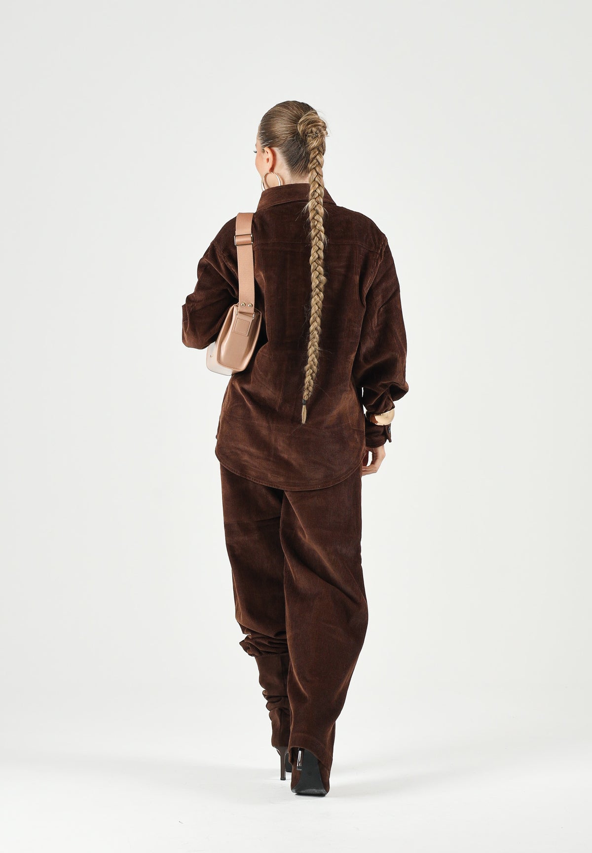 N°21 Camicia manica lunga COURDUROY shirt, colore brand Chocolate Brown, per donna, ragazzi e bambini con logo in velluto a coste N210FVN0526 0N721 N21