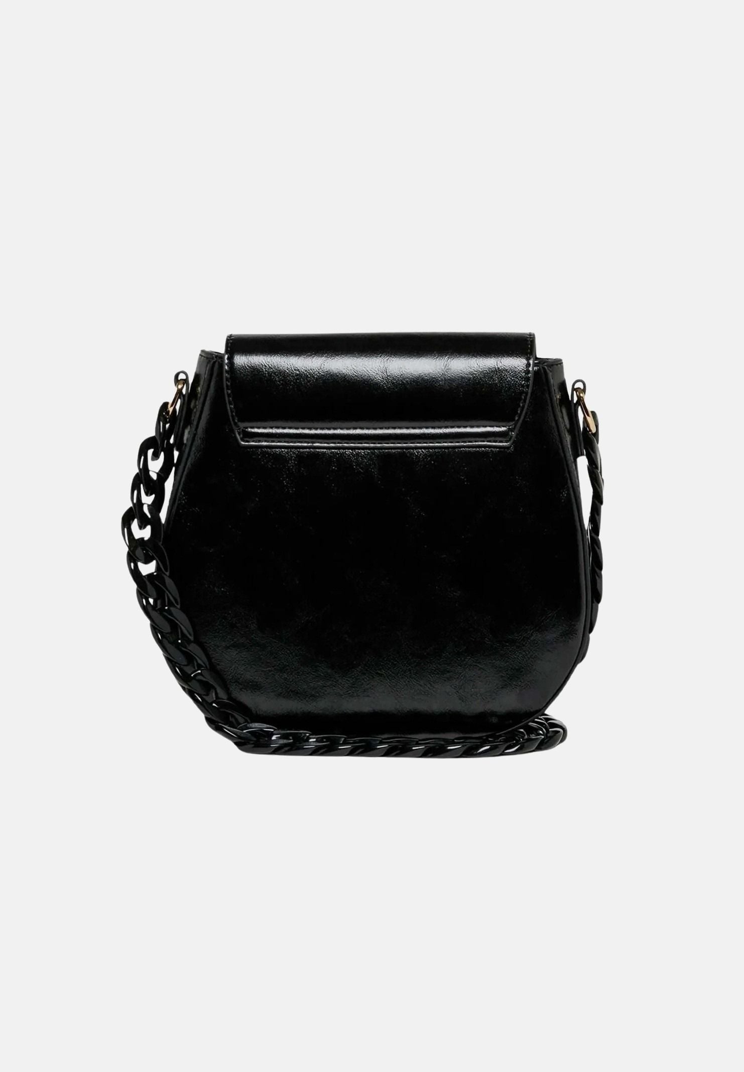 N21 Borsa a tracolla nera da donna con fibbia metallica frontale decorativa. N210GLN0246 0N900 N21