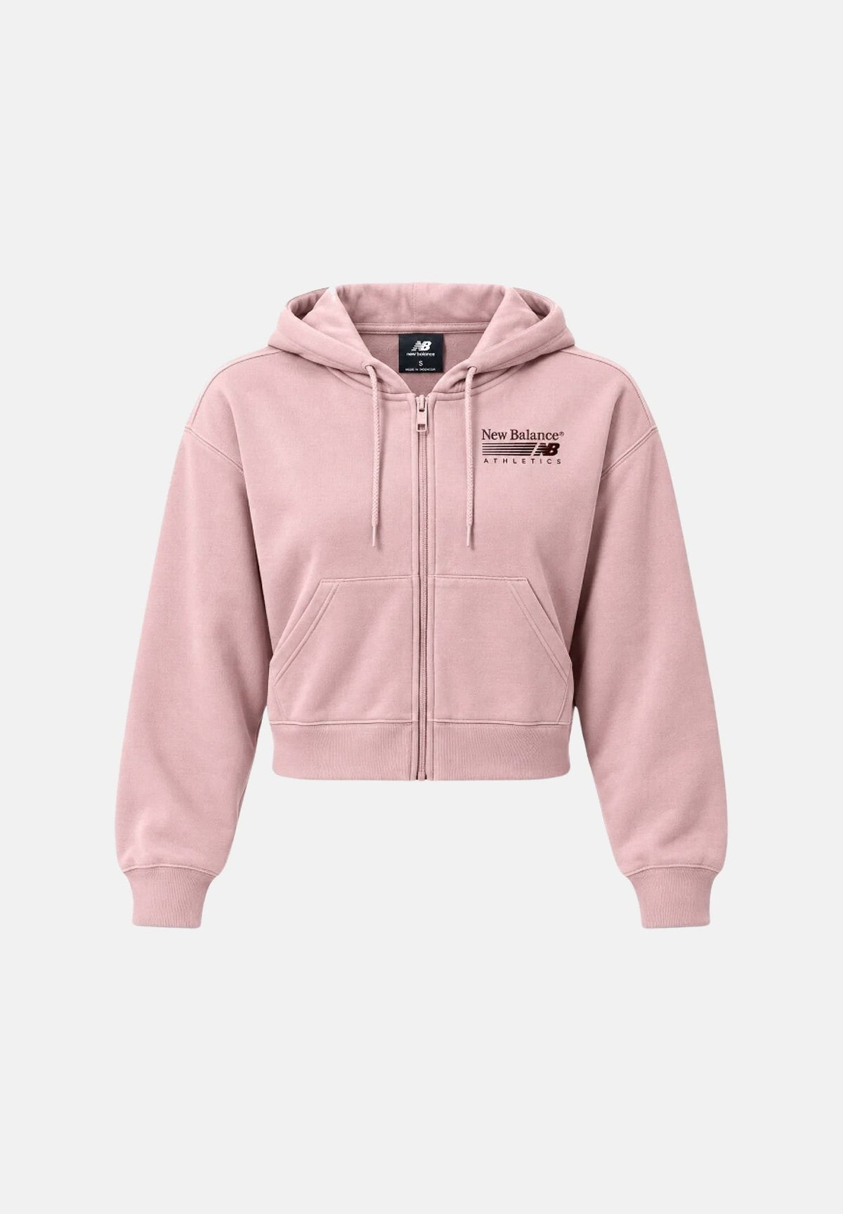 NEW BALANCE Felpa con zip TRACKSIDE FLEECE FULL ZIP rosa cipria da donna WJ62P2UPPHK . NEW BALANCE