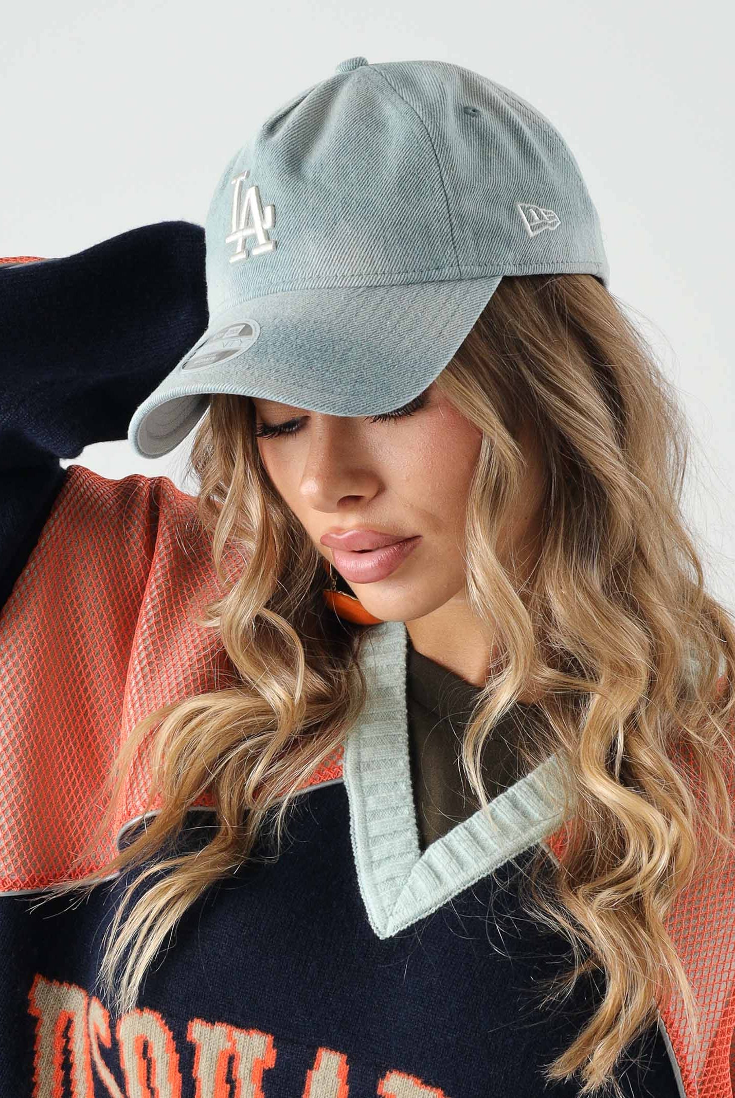 NEW ERA Cappello con visiera 9TWENTY A-Frame LA Dodgers MLB in denim per uomo e donna 60856319 . NEW ERA