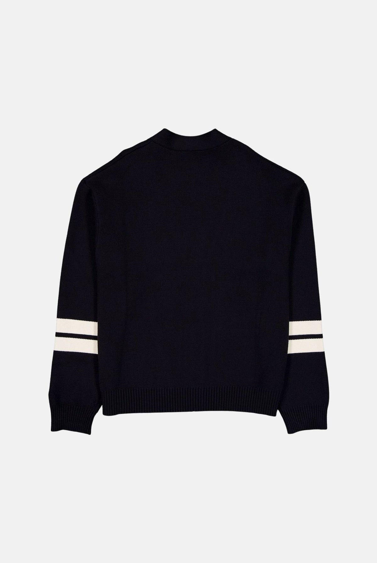 NEW ERA Cardigan nero per uomo e donna con bottoni e righe sportive bianche sulle maniche 60897381 . NEW ERA