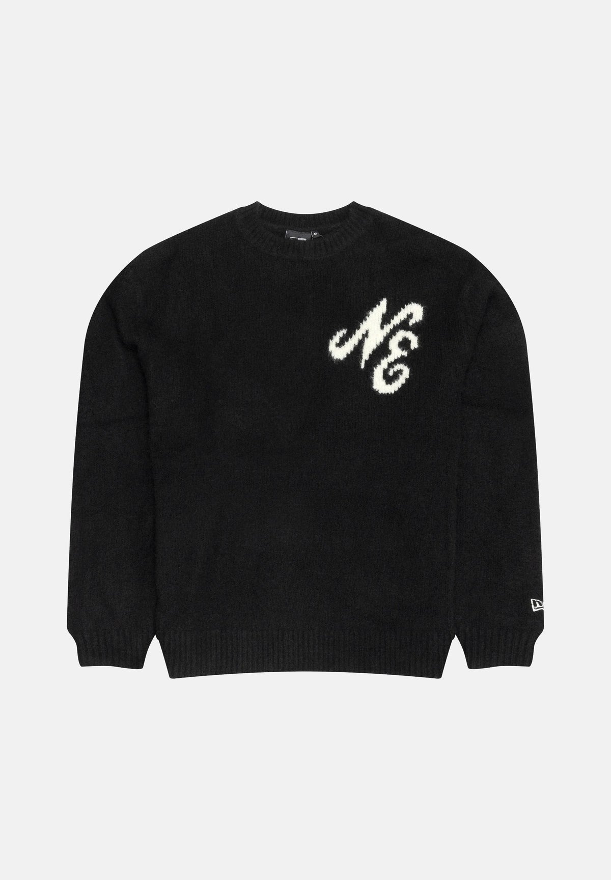 NEW ERA Maglione girocollo nero per uomo e donna con logo iconico laterale 60897502 . NEW ERA