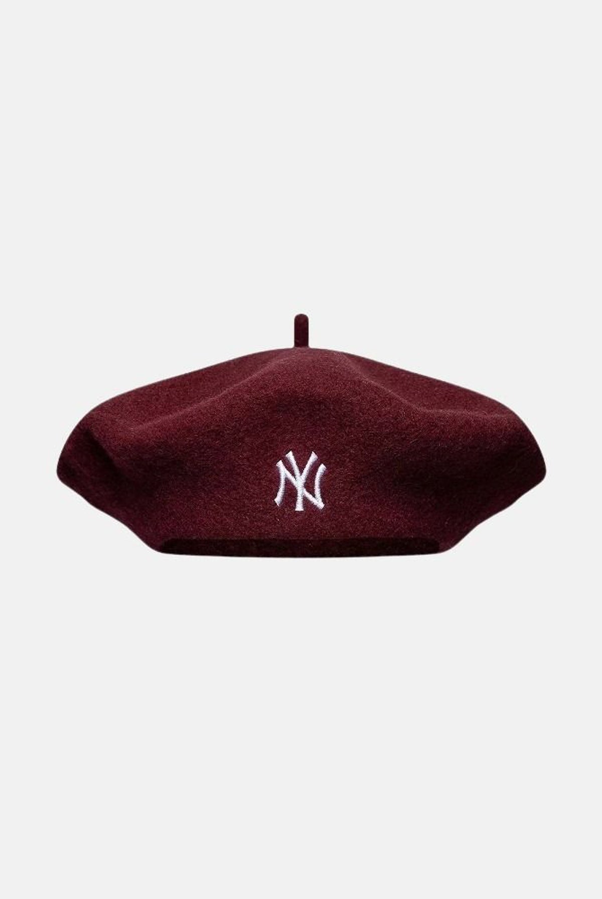 NEW ERA Basco parigino bordeaux per donna con ricamo del logo NY a contrasto. 60915761 . NEW ERA