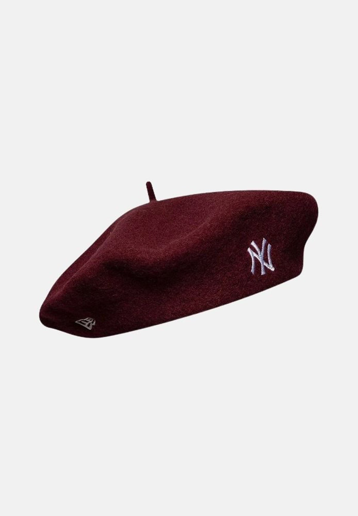 NEW ERA Basco parigino bordeaux per donna con ricamo del logo NY a contrasto. 60915761 . NEW ERA