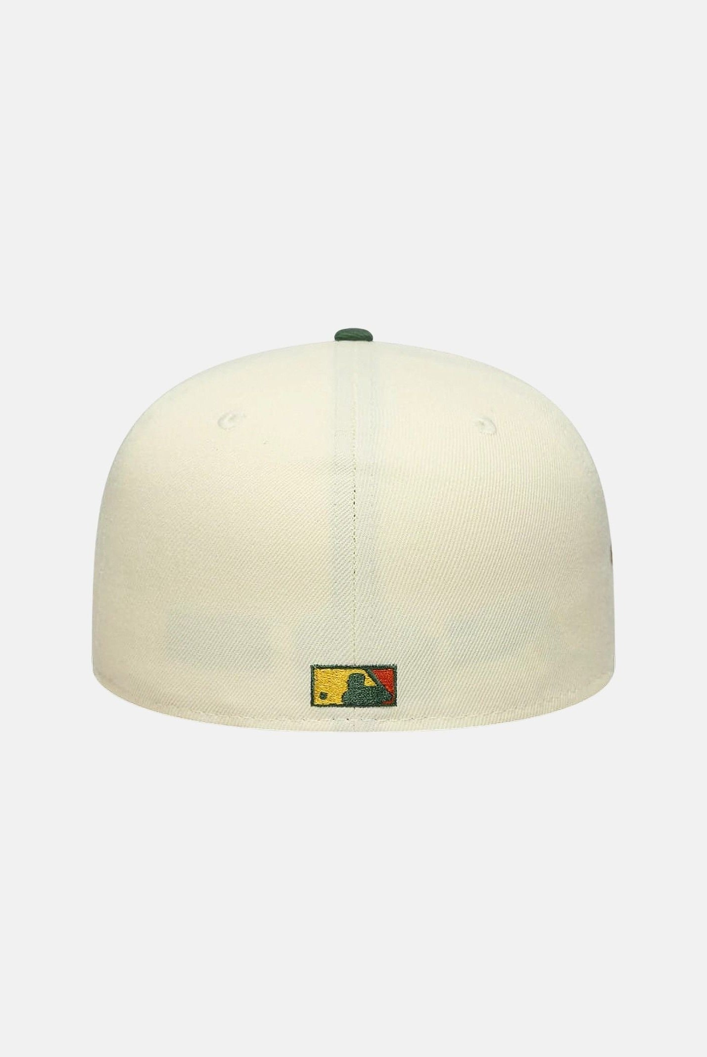 NEW ERA Cappello ATHLETICS 59FIFTY crema e verde per uomo e donna con logo Athletics ricamato 60915762 . NEW ERA
