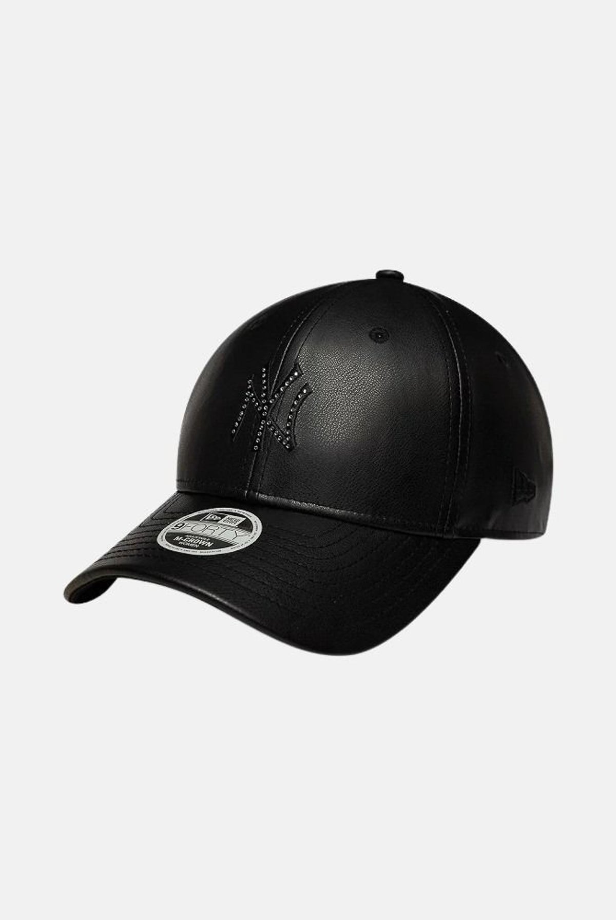 NEW ERA Cappello con visiera 9FORTY per donna in tessuto sintetico effetto pelle e logo NY tono su tono 60915811 . NEW ERA