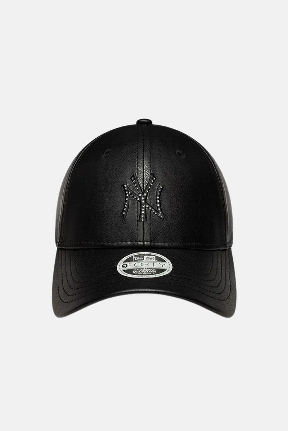 NEW ERA Cappello con visiera 9FORTY per donna in tessuto sintetico effetto pelle e logo NY tono su tono 60915811 . NEW ERA