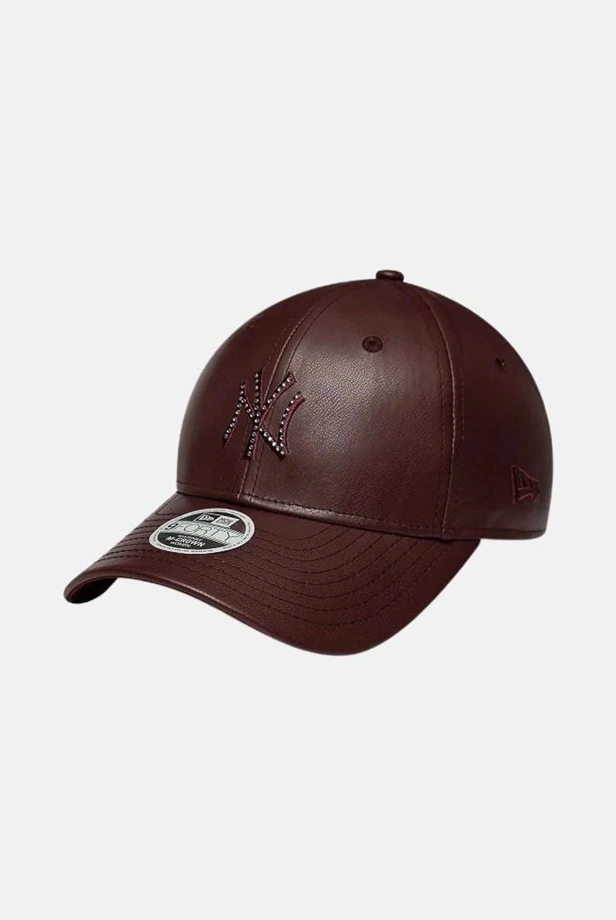 NEW ERA Cappello con visiera 9FORTY marrone scuro per donna in tessuto sintetico effetto pelle 60915834 . NEW ERA
