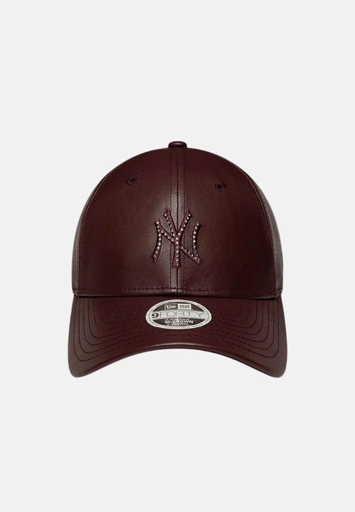 NEW ERA Cappello con visiera 9FORTY marrone scuro per donna in tessuto sintetico effetto pelle 60915834 . NEW ERA
