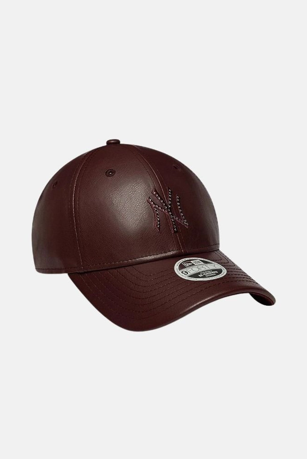 NEW ERA Cappello con visiera 9FORTY marrone scuro per donna in tessuto sintetico effetto pelle 60915834 . NEW ERA