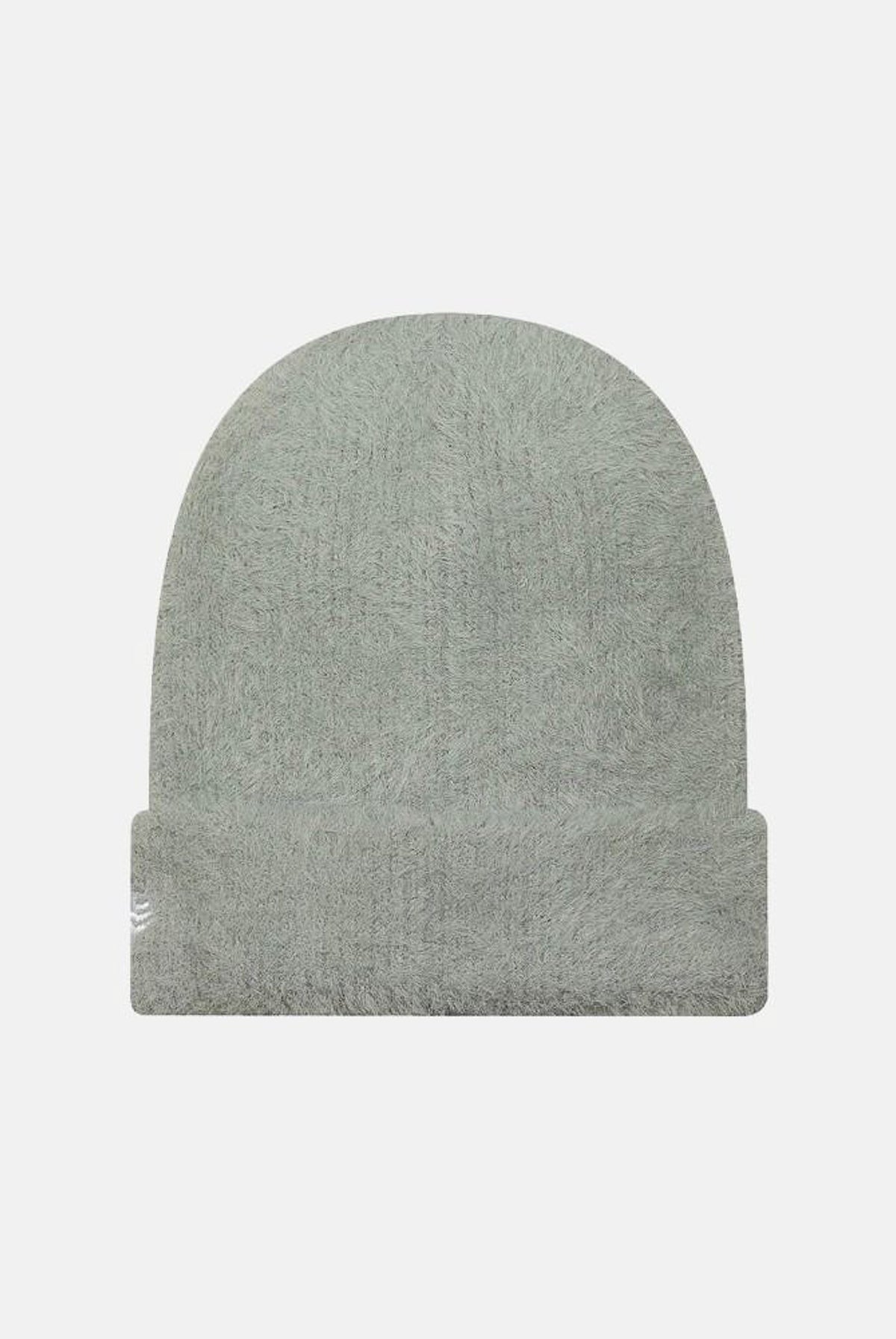 NEW ERA Berretto di lana Beanie grigio per donna con risvolto e maxi logo NY ricamato a contrasto sul davanti. 60915890 . NEW ERA
