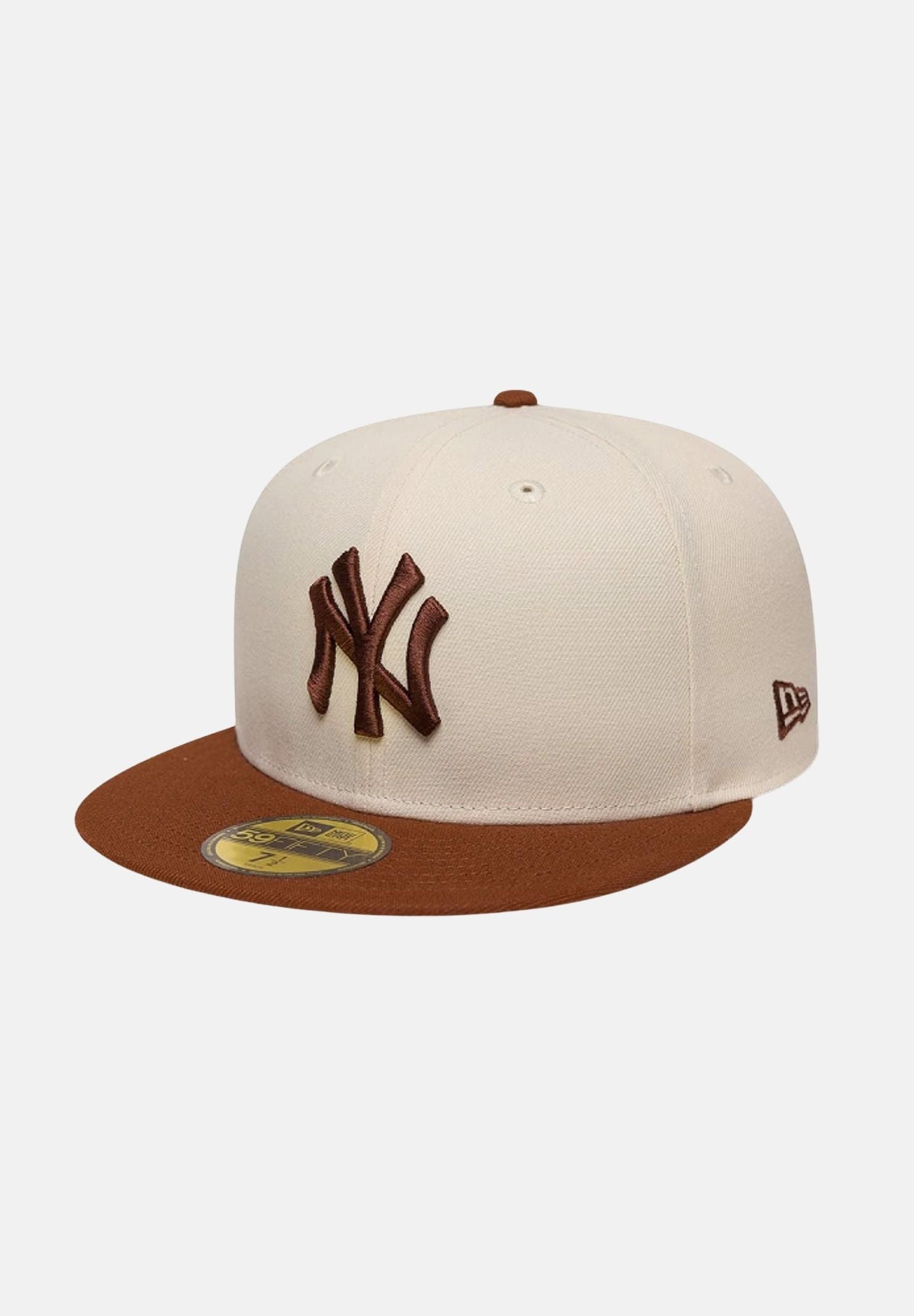 NEW ERA Cappello con visiera dritta 59FIFTY NEW YORK crema e marrone per uomo e donna 60951074 . NEW ERA