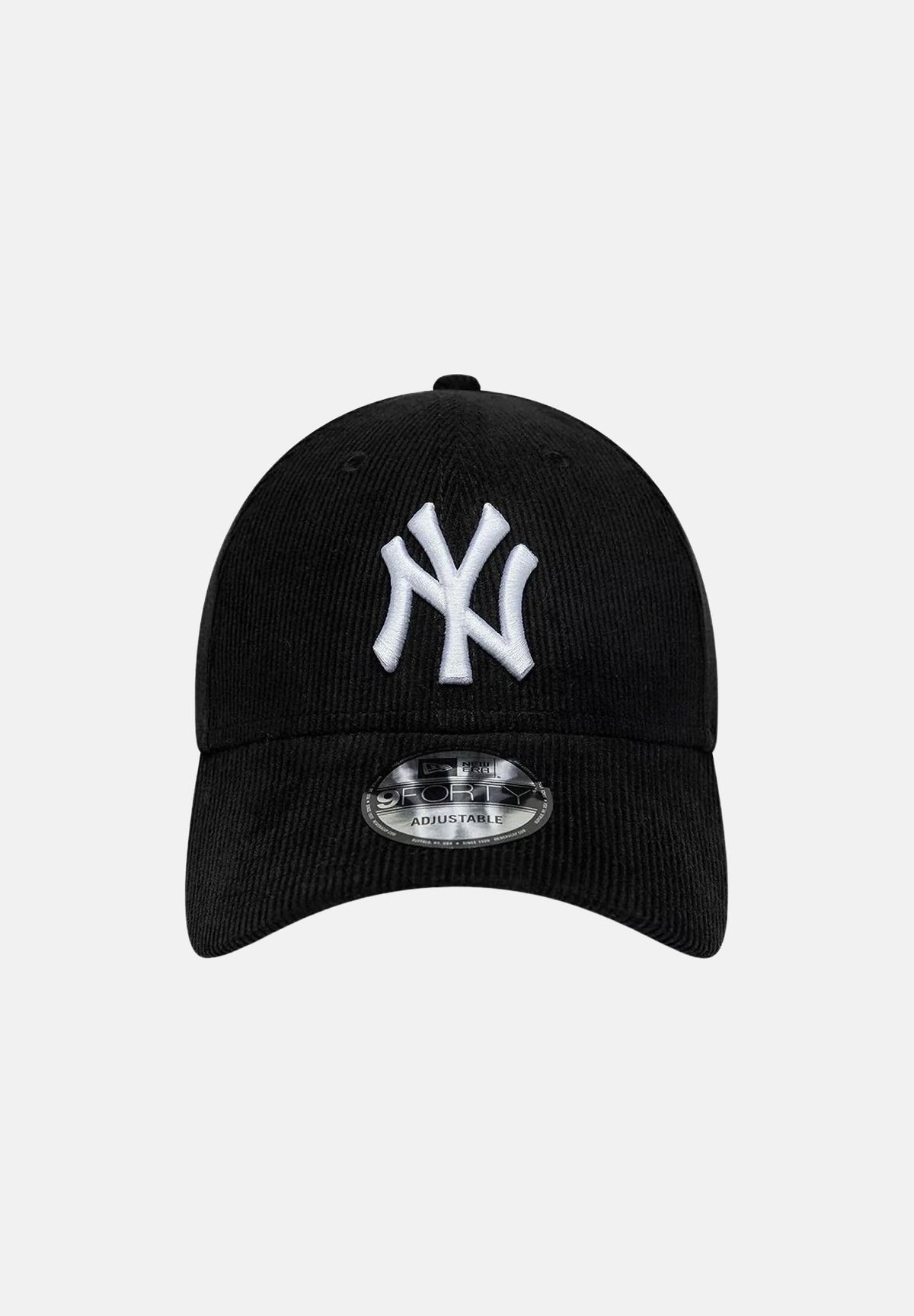 NEW ERA Cappellino 9FORTY MLB CORD NEW YORK YANKEES Black nero per uomo e donna, in velluto a coste, con logo NY e visiera curva. 60960310 . NEW ERA