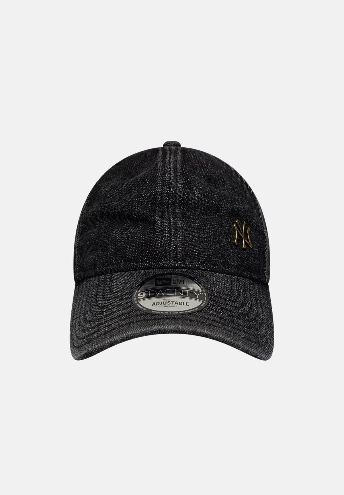 NEW ERA Cappellino 9TWENTY MLB WASHED DENIM Black nero per uomo e donna, effetto lavato, con visiera curva e logo NY ricamato.<BR/> 60960348 . NEW ERA