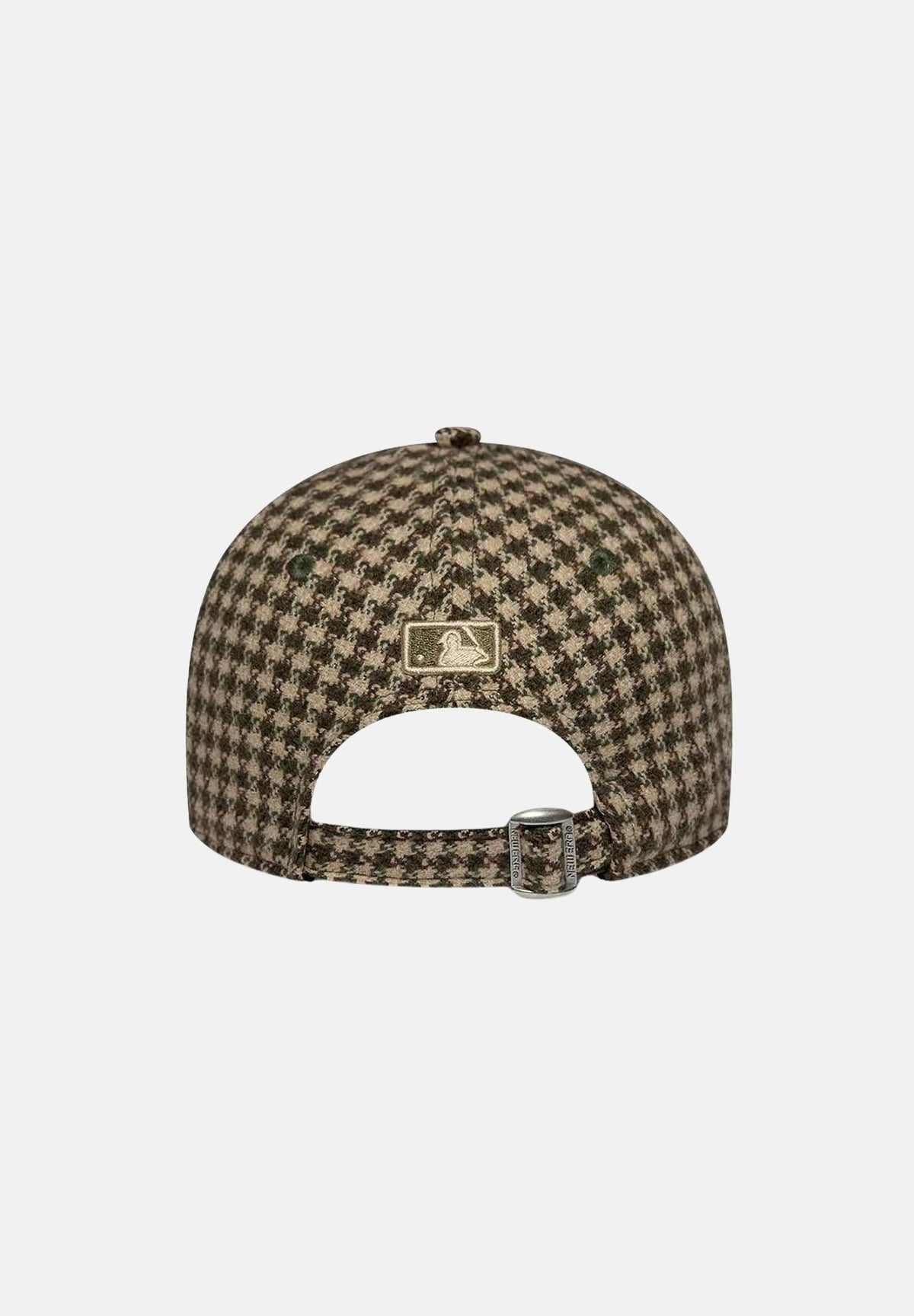 NEW ERA Cappello 9FORTY M-CROWN LA DODGERS MLB HOUNDSTOOTH Green verde e beige da donna, in pied-de-poule con logo LA ricamato e visiera curva. 60960357 . NEW ERA