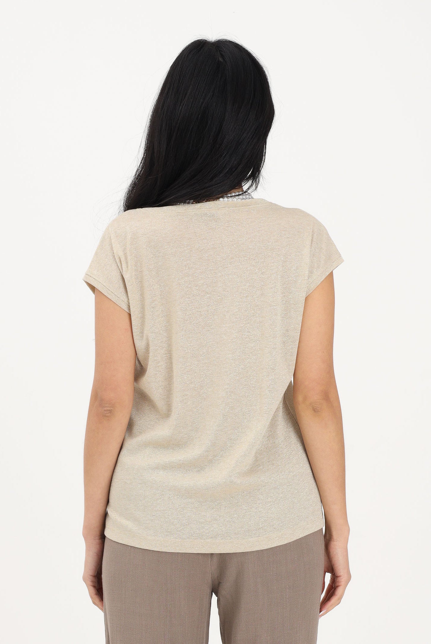 ONLY T-shirt a manica corta oro da donna 15136069 GOCO ONLY