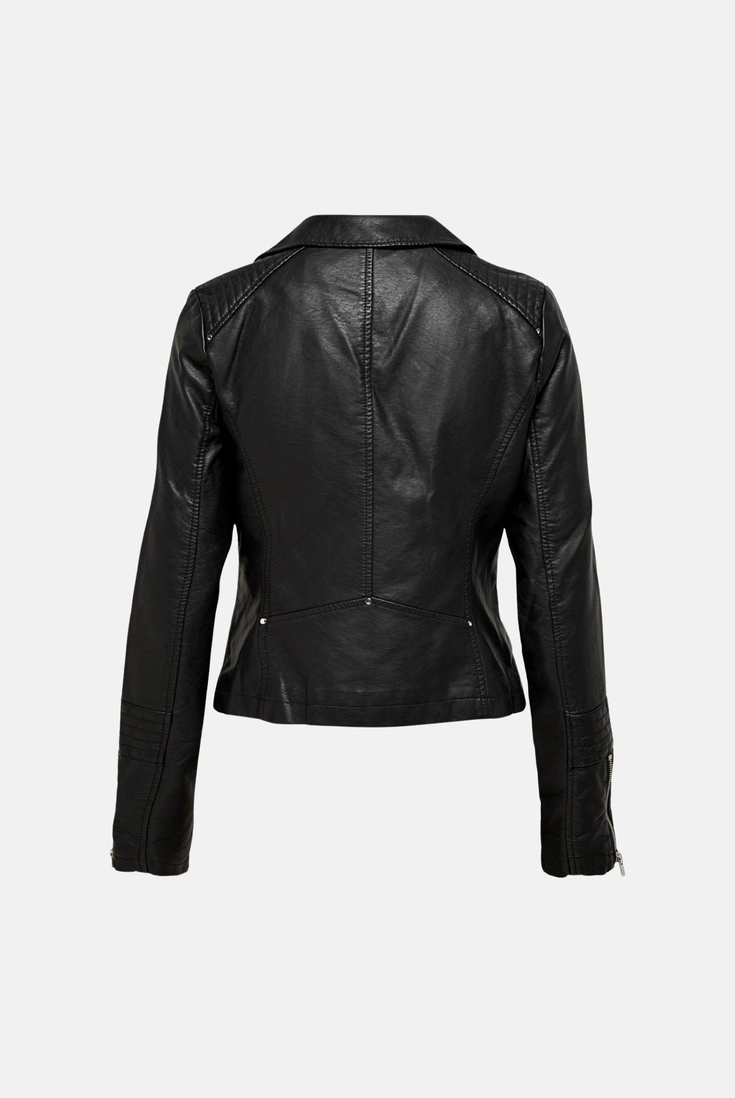ONLY Giubbotto ONLGEMMA similpelle nero da donna effetto biker tinta unita. 15153079 BL ONLY