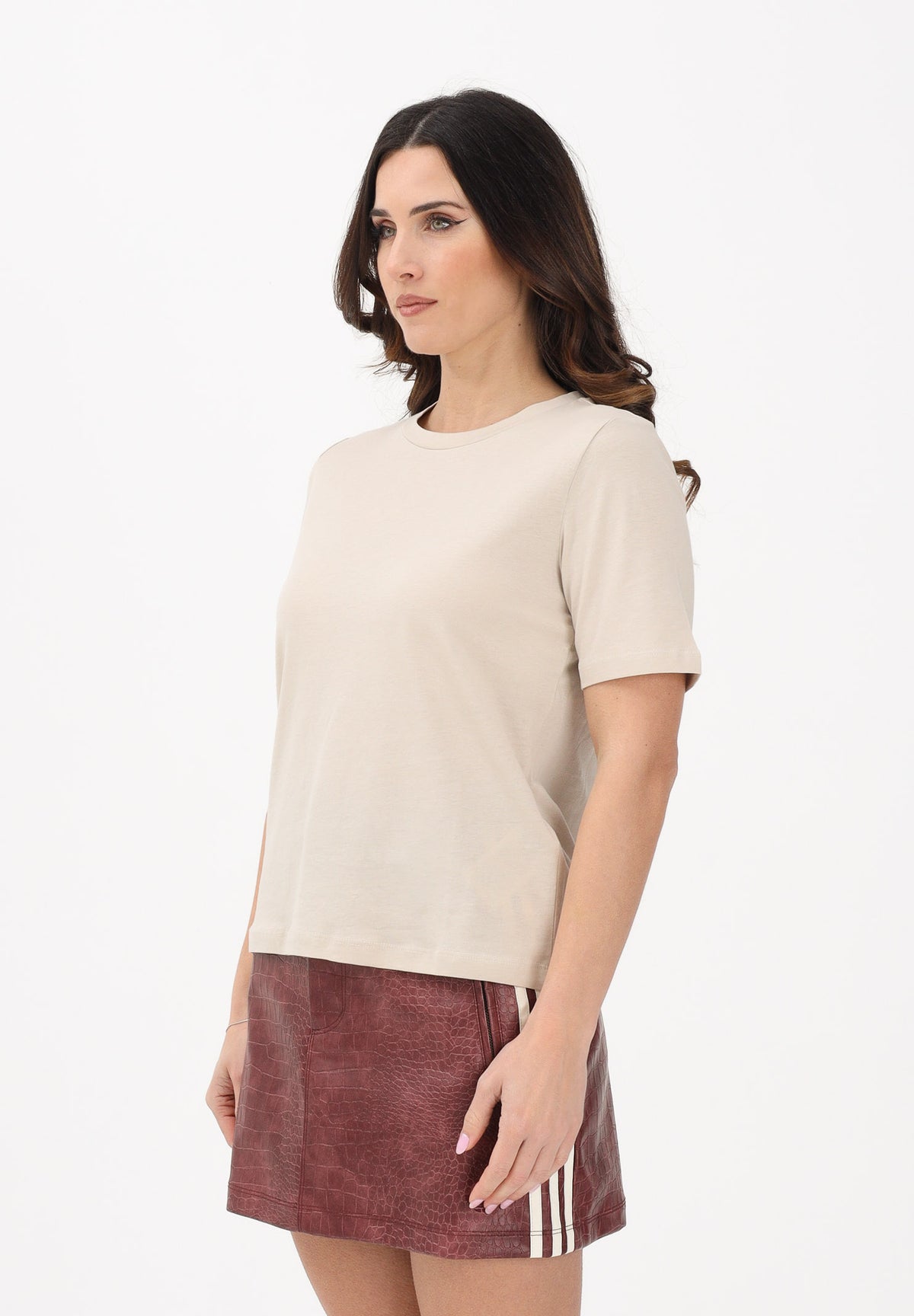 ONLY T-shirt a manica corta beige da donna 15270390 SILI ONLY