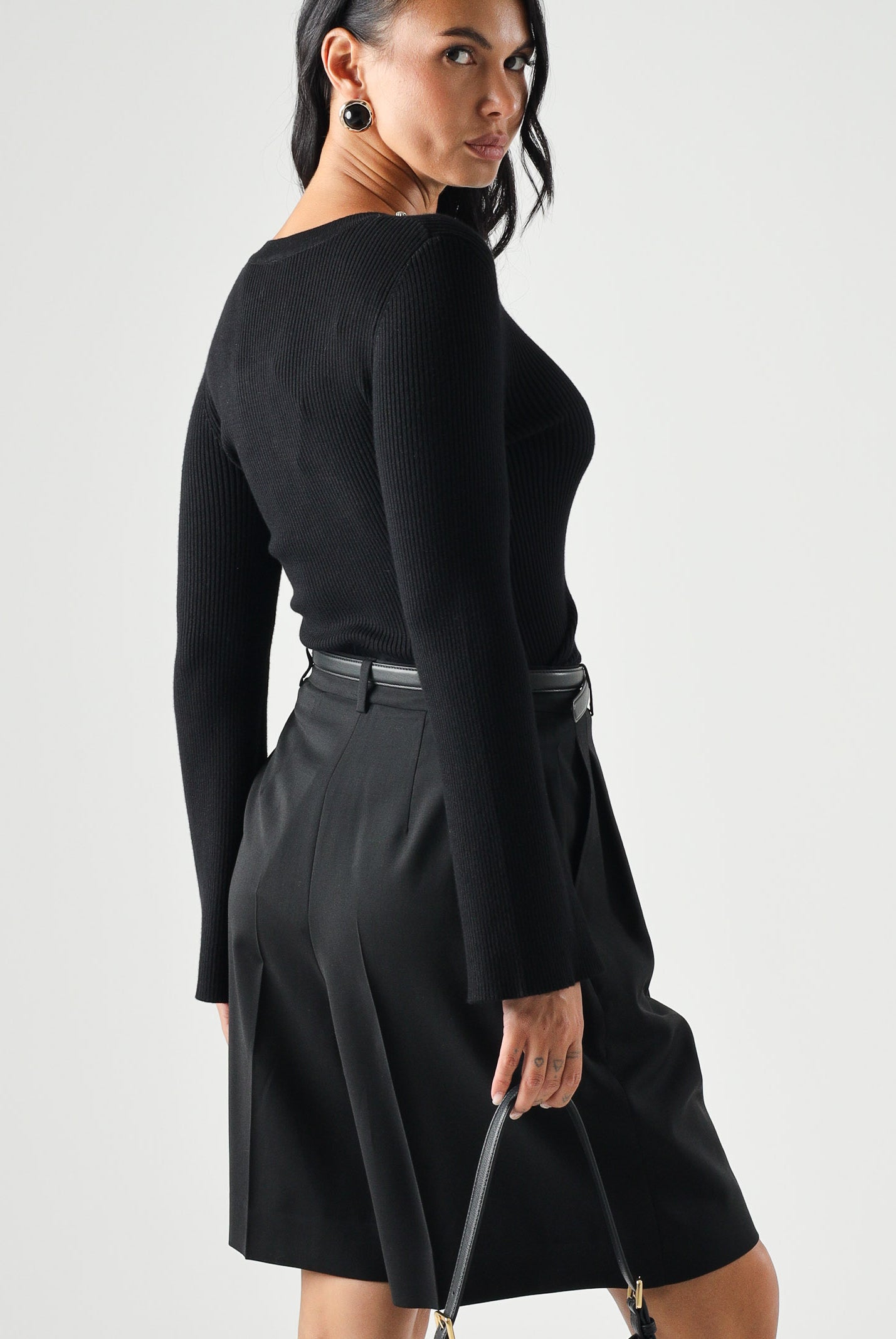 ONLY Pullover NATASCHA birch silver nero da donna con applicazioni gioiello<BR/> 15350822 BLSI ONLY
