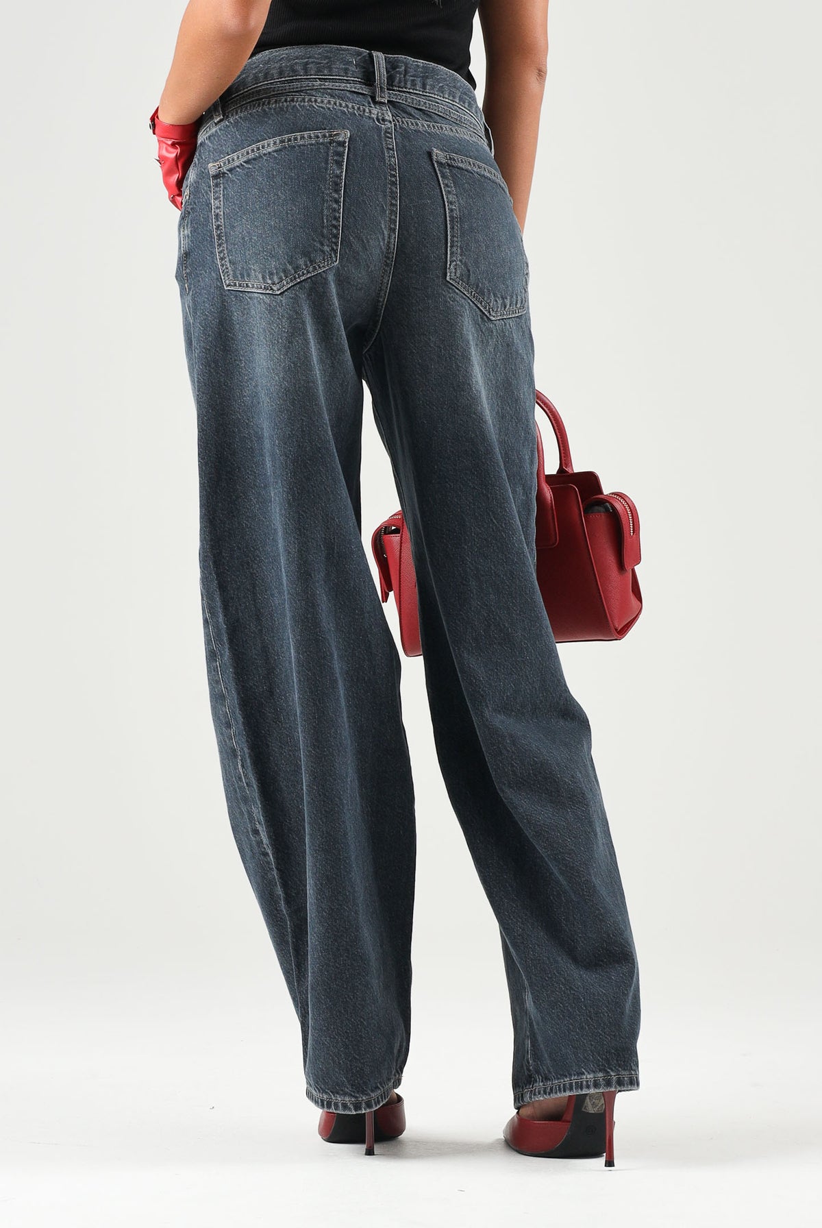 ONLY Jeans ONLJUICY WIDE BELT blu-grigio da donna con cintura in denim coordinata da annodare 15355603 SP ONLY