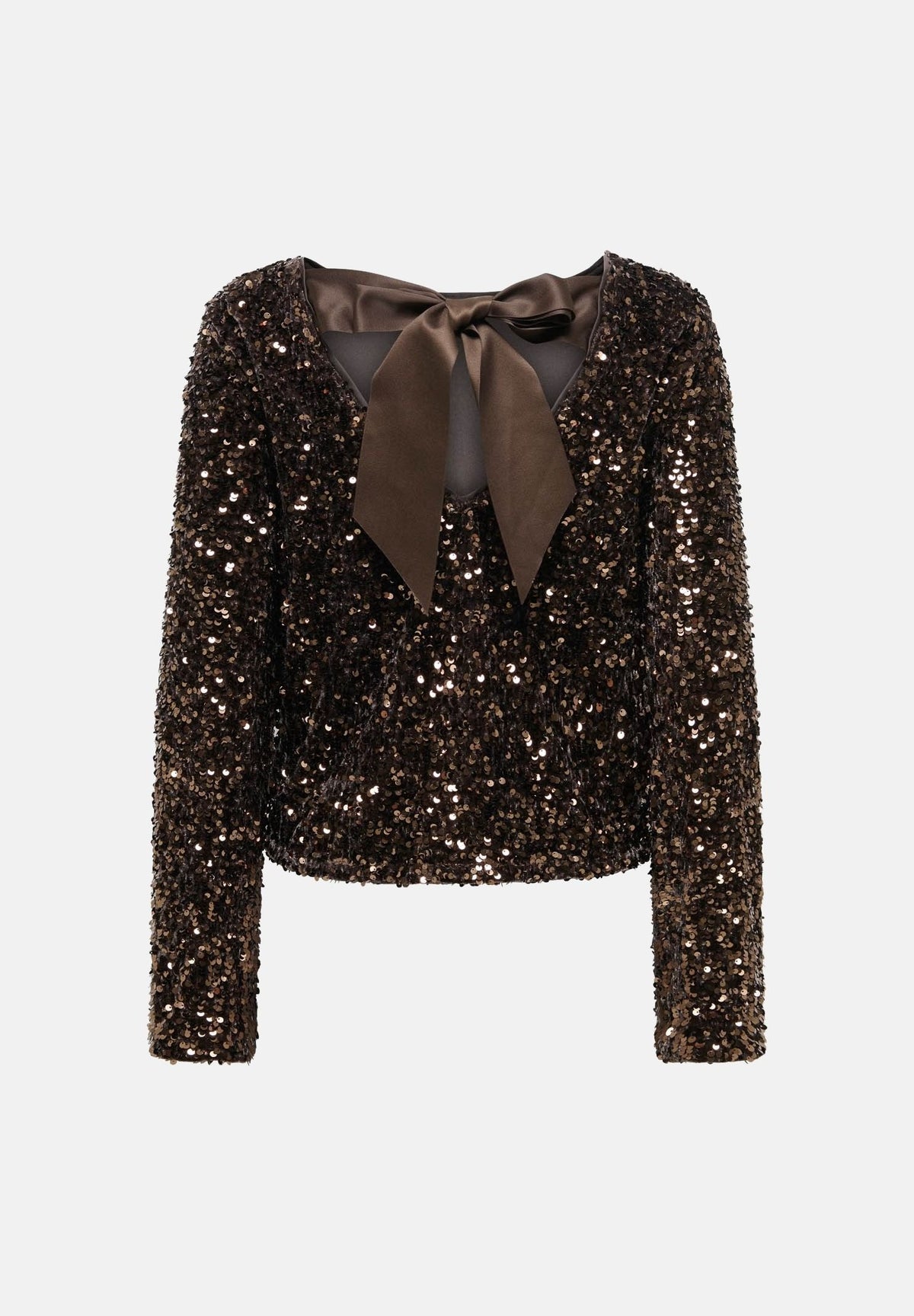 ONLY Top ONLCONFIDENCE Chocolate Torte, marrone cioccolato da donna impreziosito da paiettes 15360166 CHTO ONLY