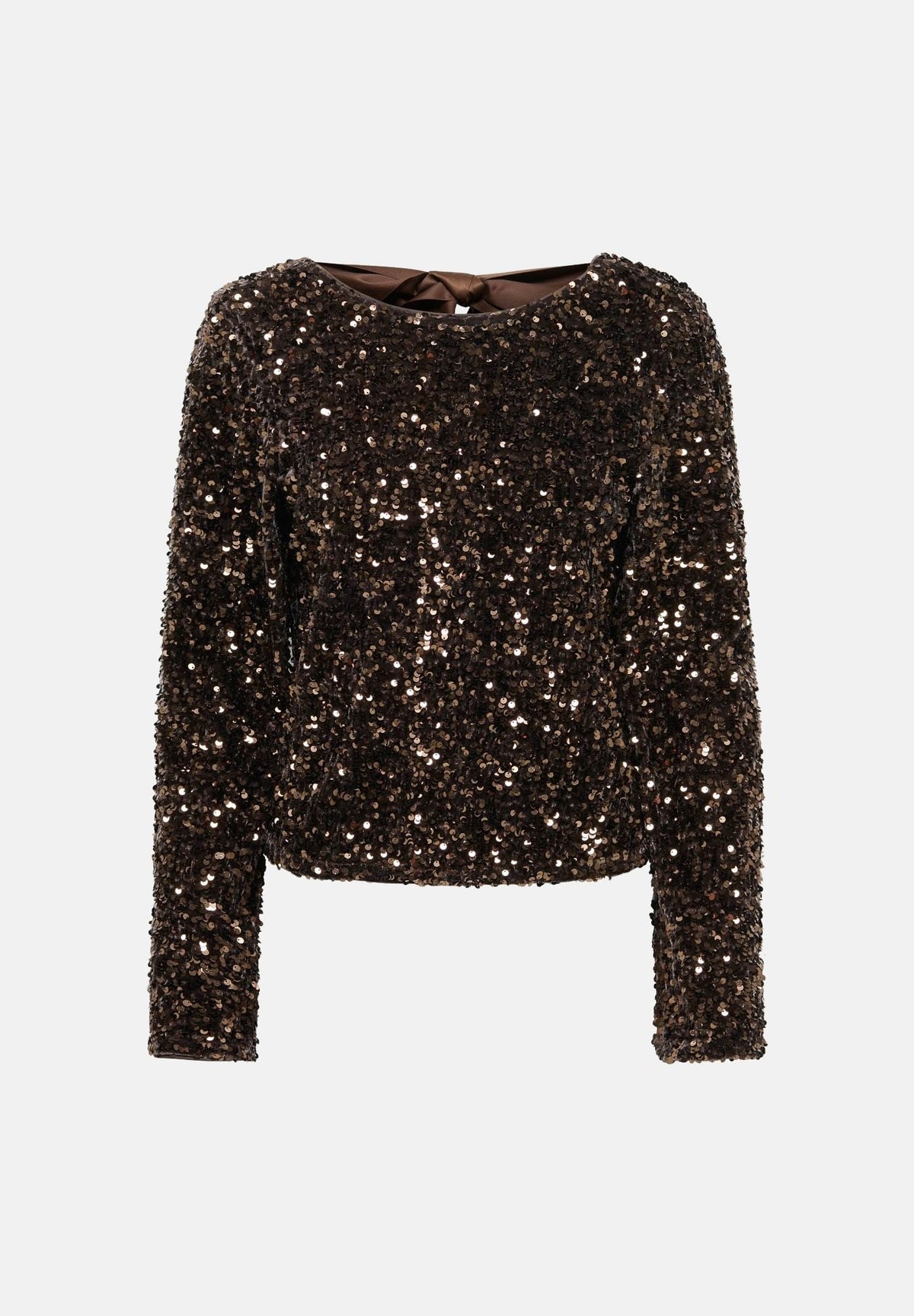 ONLY Top ONLCONFIDENCE Chocolate Torte, marrone cioccolato da donna impreziosito da paillettes 15360166 CHTO ONLY