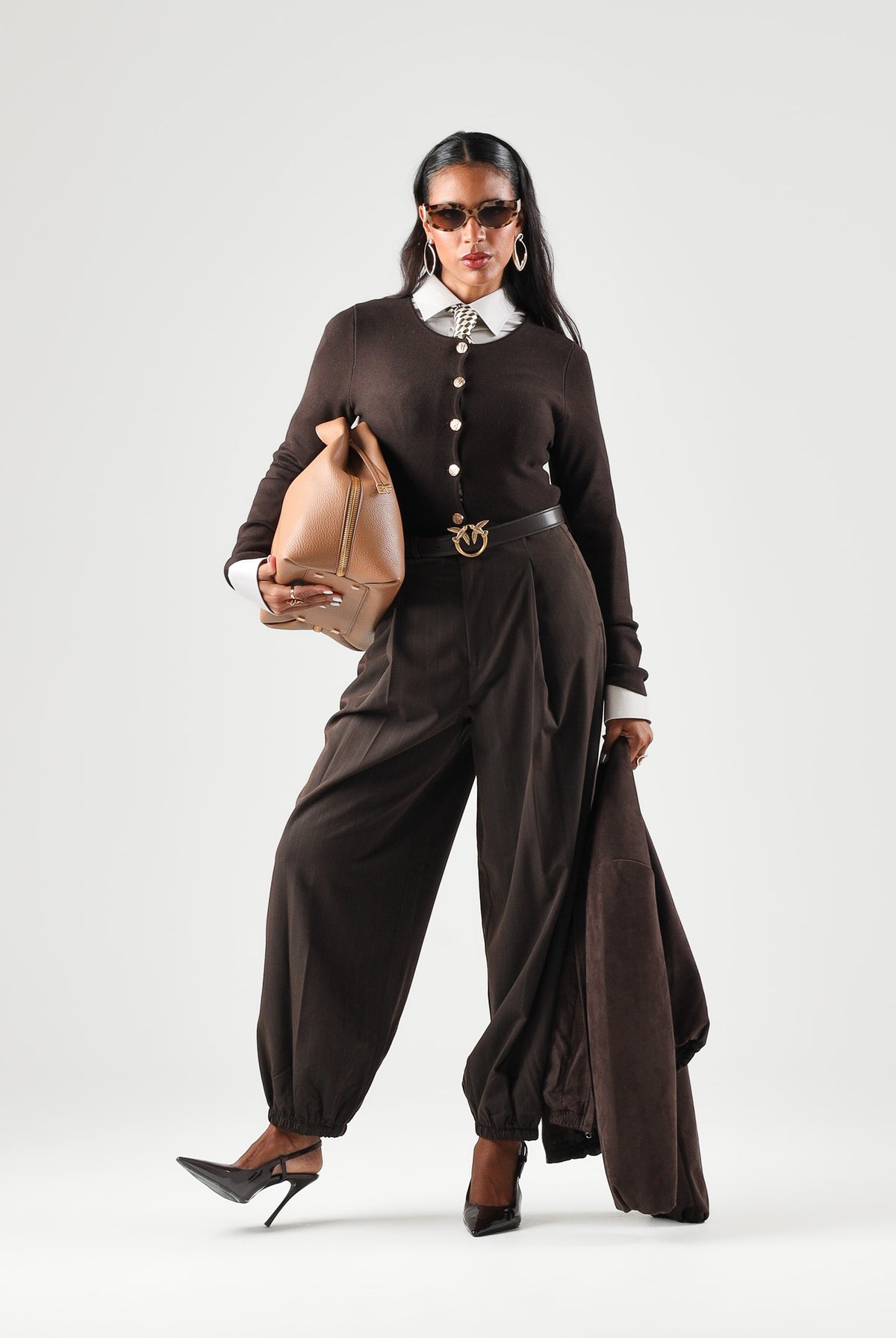 ONLY Cardigan ONLBRIGHT marrone da donna con bottoncini 15364267 CHTO ONLY