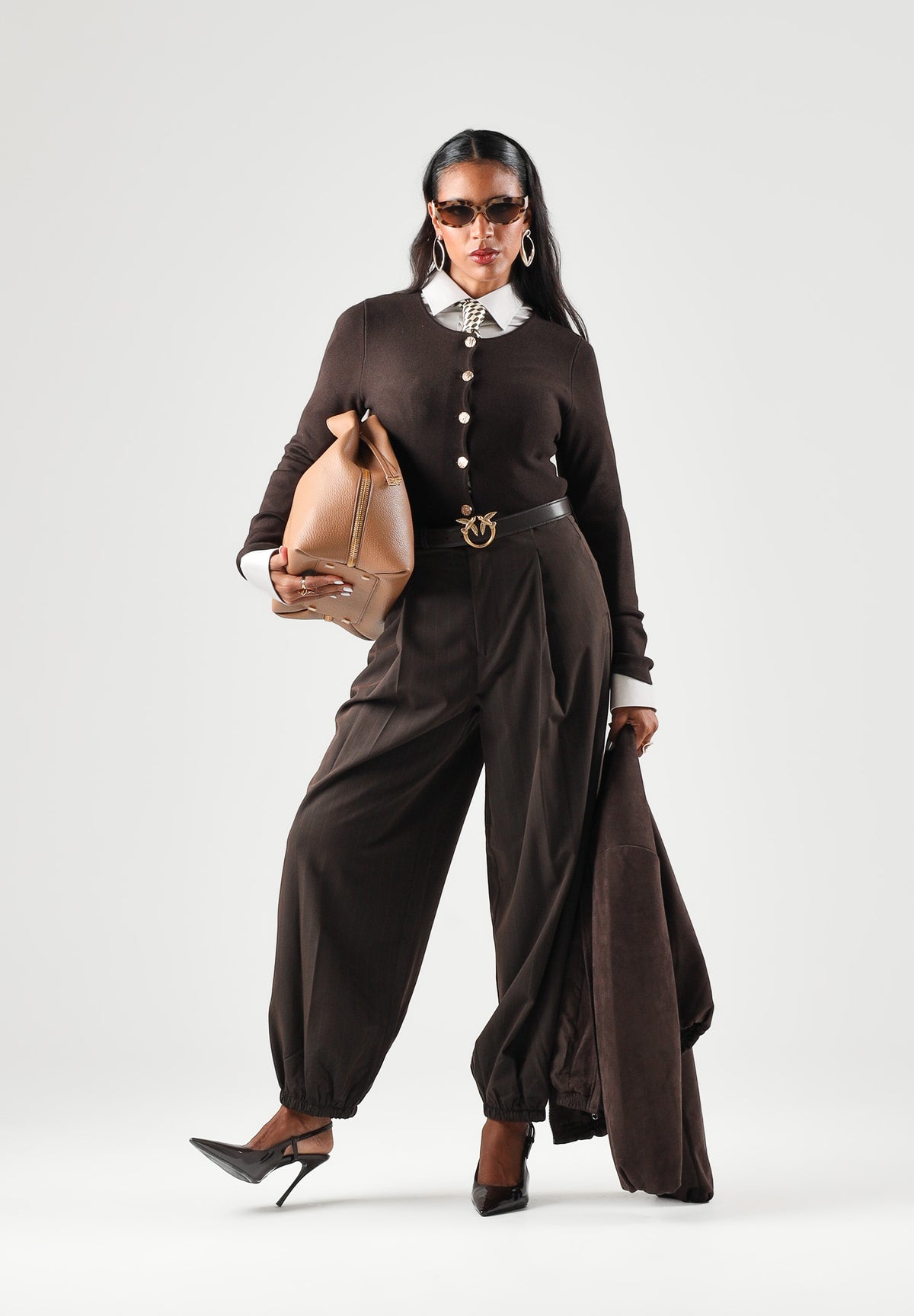 ONLY Cardigan ONLBRIGHT marrone da donna con bottoncini 15364267 CHTO ONLY