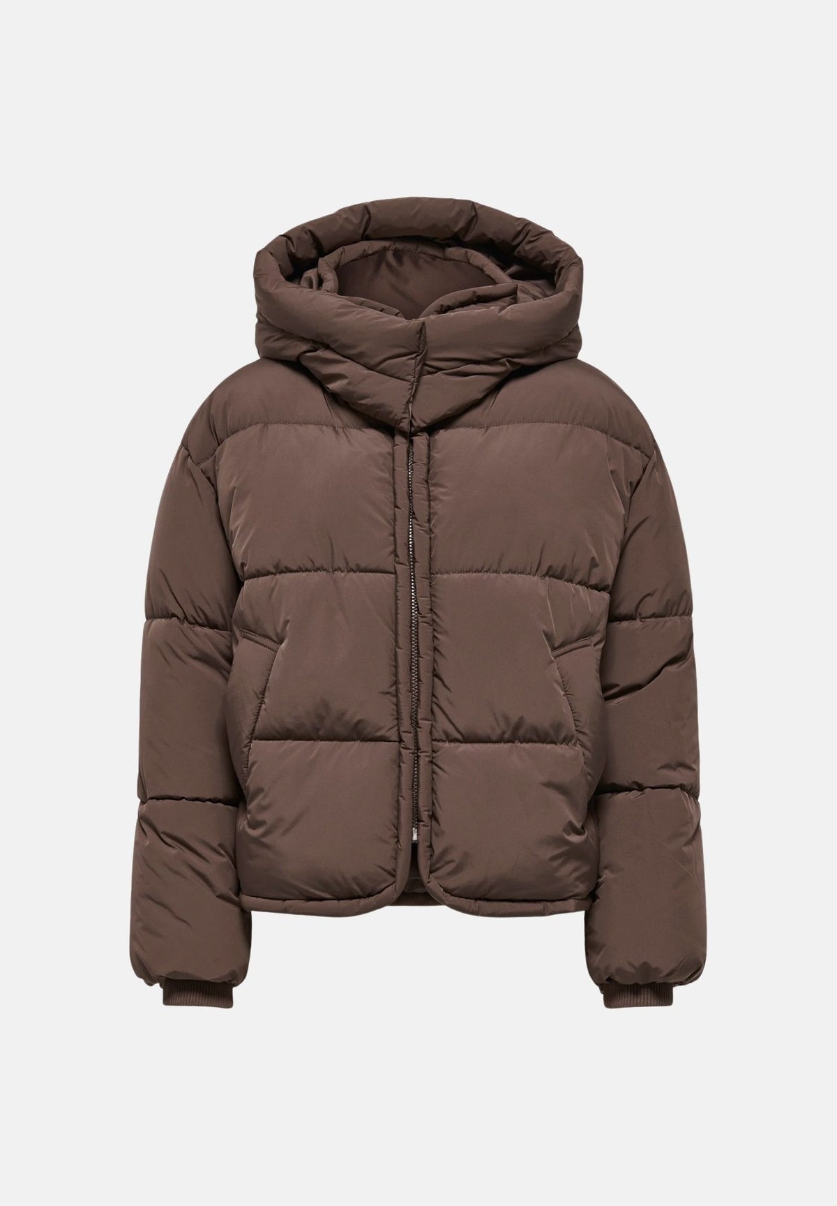 ONLY Piumino ONLCORNELIA PUFFER JACKET Chocolate Martini marrone cioccolato da donna con imbottitura termica sintetica, cappuccio ampio e avvolgente, collo alto, chiusura frontale con zip integrale, trapuntatura orizzontale, maniche lunghe e tasche l 15366705 CHMA ONLY