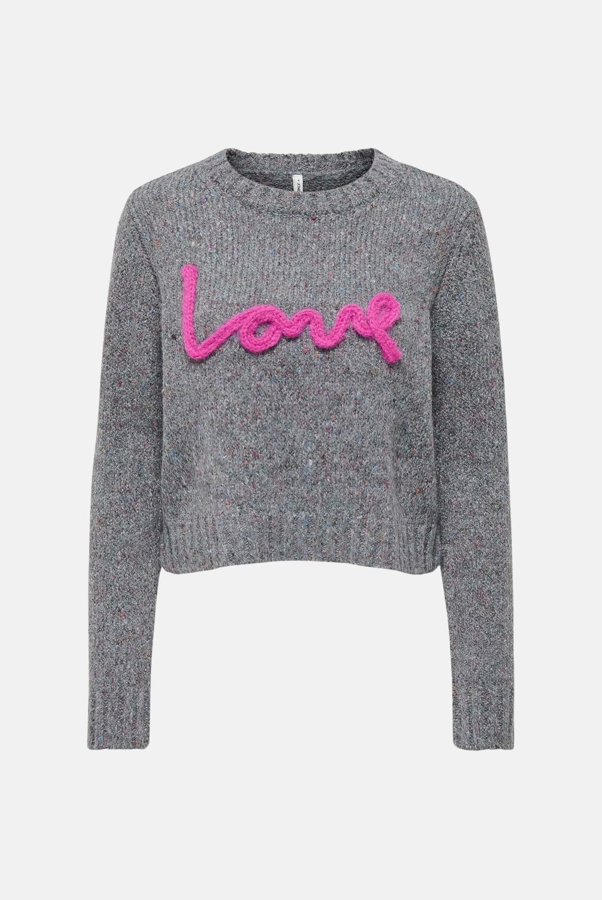 ONLY Maglione girocollo ONLSMILLA LS TEXT grigio melangé da donna 15375416 DAGR ONLY