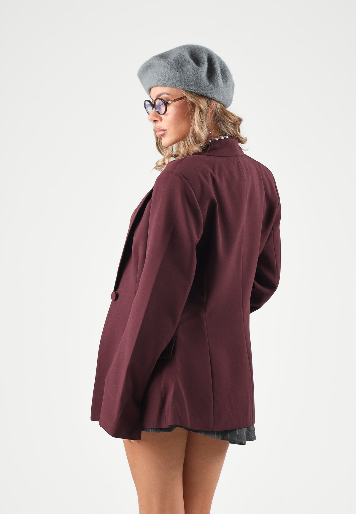 ONLY Giacca-Blazer ONLASTRID bordeaux da donna con apertura monopetto 15376791 WI ONLY
