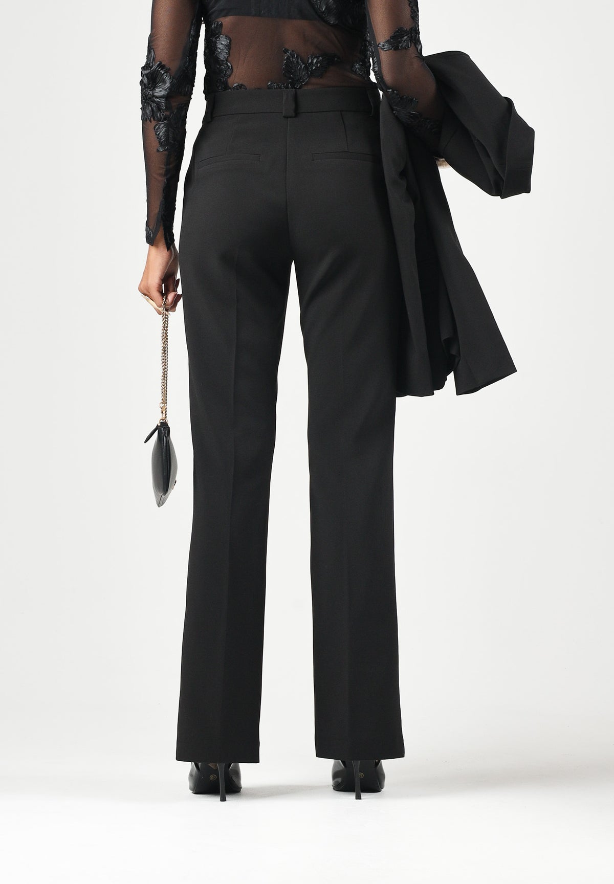 ONLY Pantaloni eleganti ONLPOPTRASH neri per donna con cintura in vita e taglio sartoriale elegante 15376978 BL ONLY