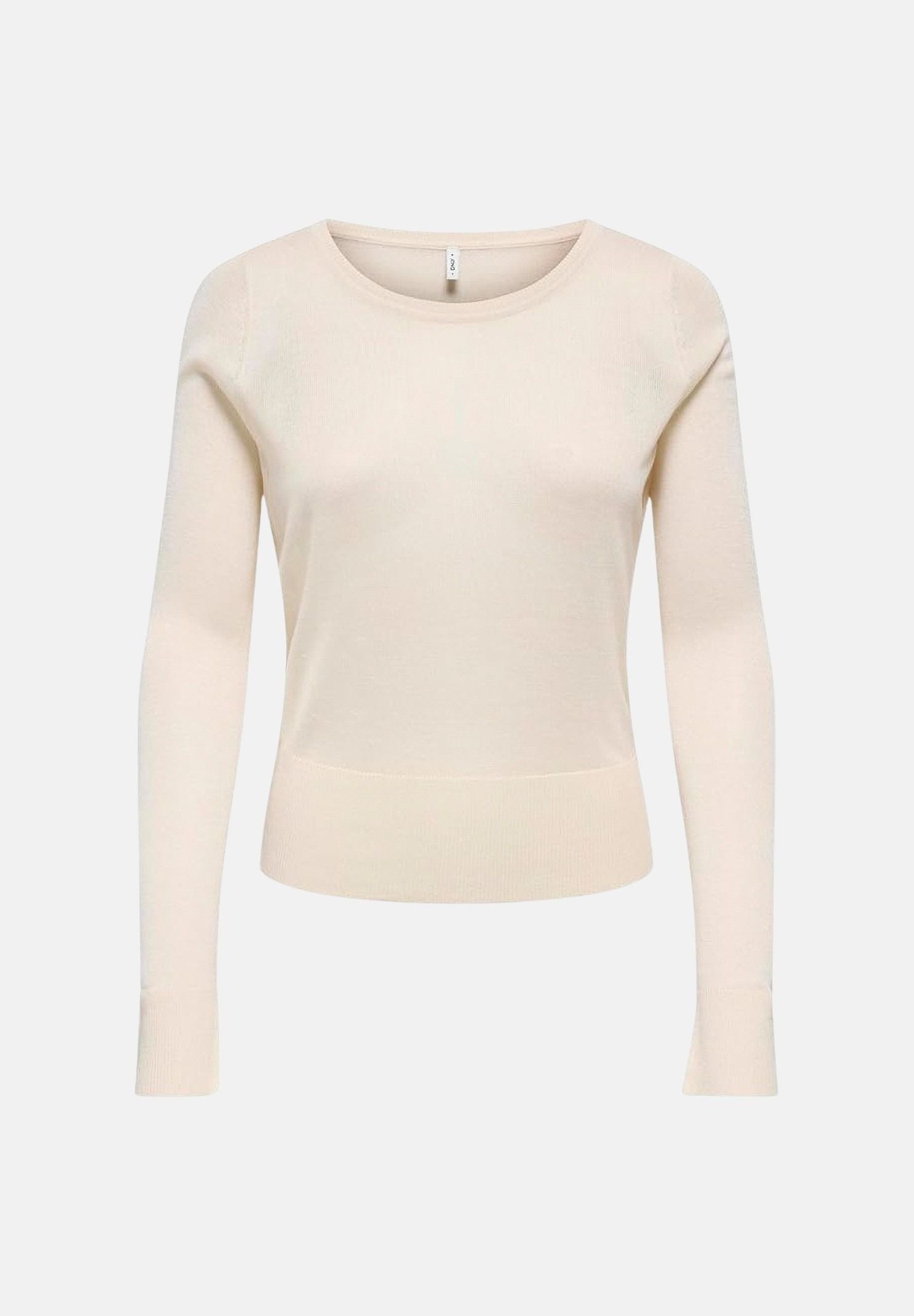 ONLY Maglia ONLVIENNA girocollo, Birch, beige-chiaro, da donna con spacchi laterali 15378046 BI ONLY