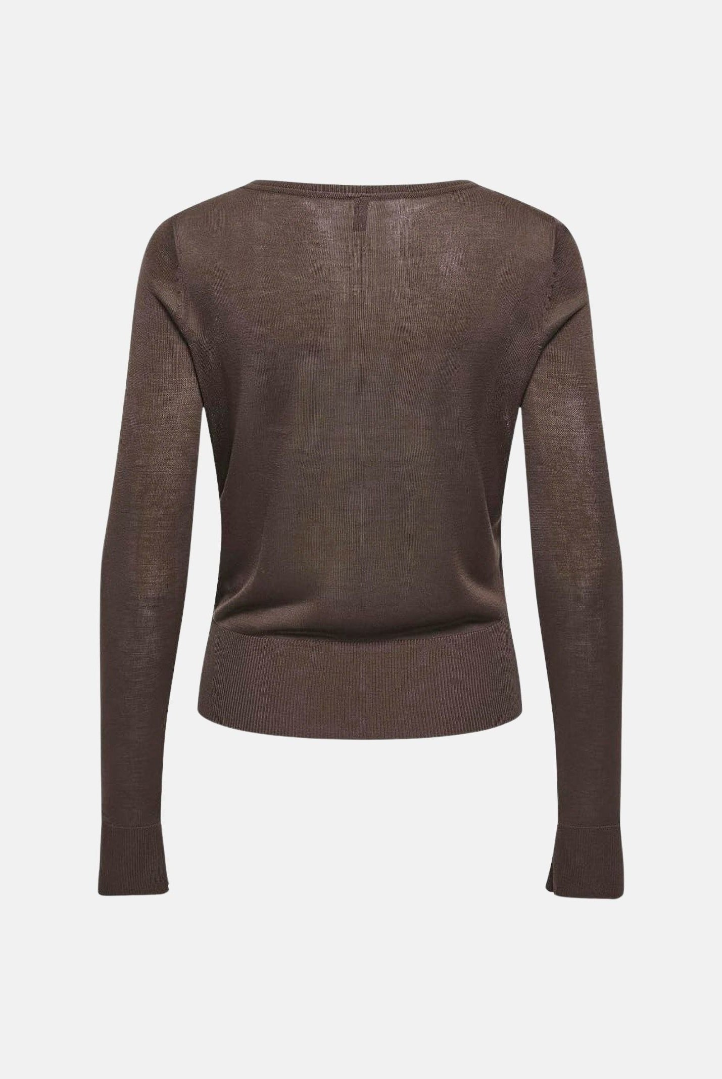 ONLY Maglia ONLVIENNA Bracken, marrone scuro, da donna con spacchi laterali 15378046 BR ONLY
