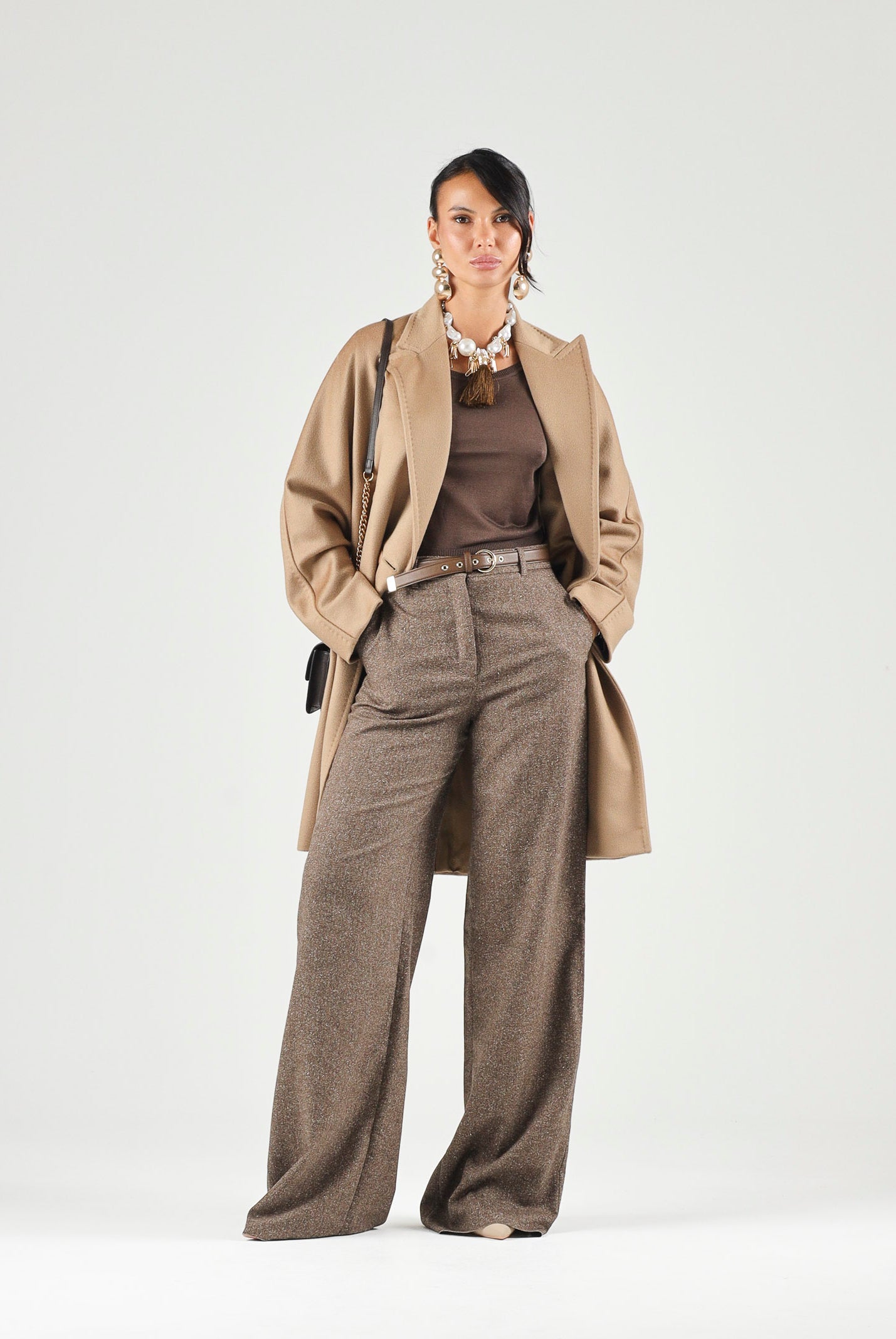 ONLY Maglia ONLVIENNA Bracken, marrone scuro, da donna con spacchi laterali 15378046 BR ONLY