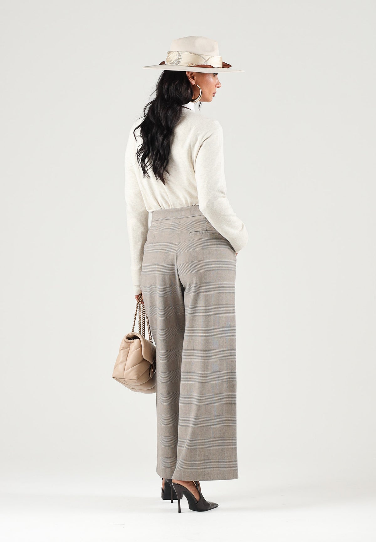 ONLY Pantaloni classici beige da donna dal taglio ampio e vita regolare. 15378529 ST ONLY