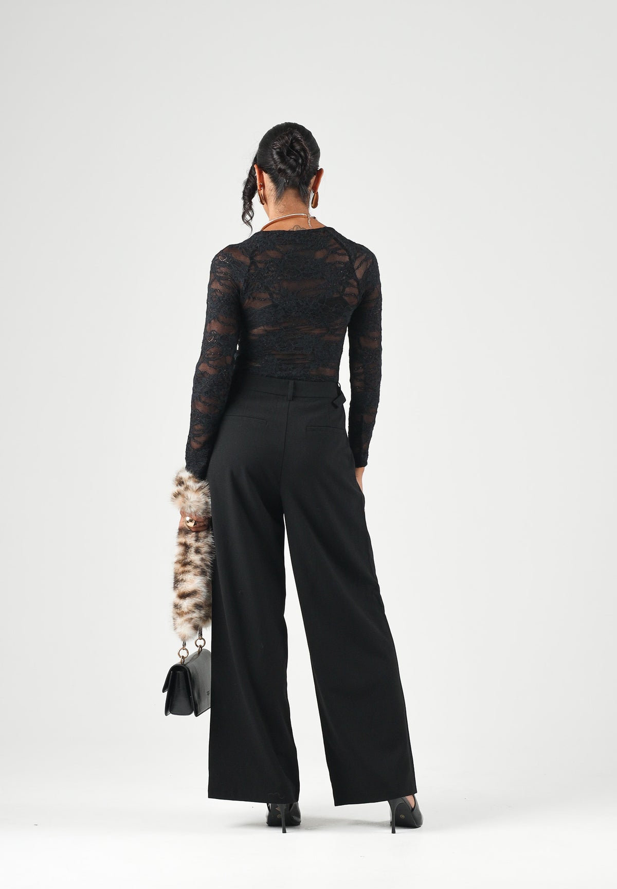ONLY Pantaloni ONLMAVIS HW STRAP WIDE PANT nero da donna 15378532 BL ONLY