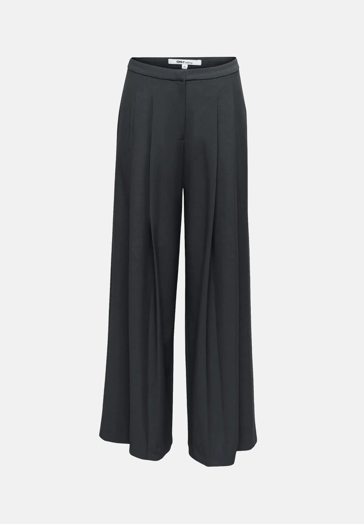 ONLY Pantalone ampio dark melang-grigio scuro per donna in tessuto fluido con elastico in vita. 15378692 DAGR ONLY