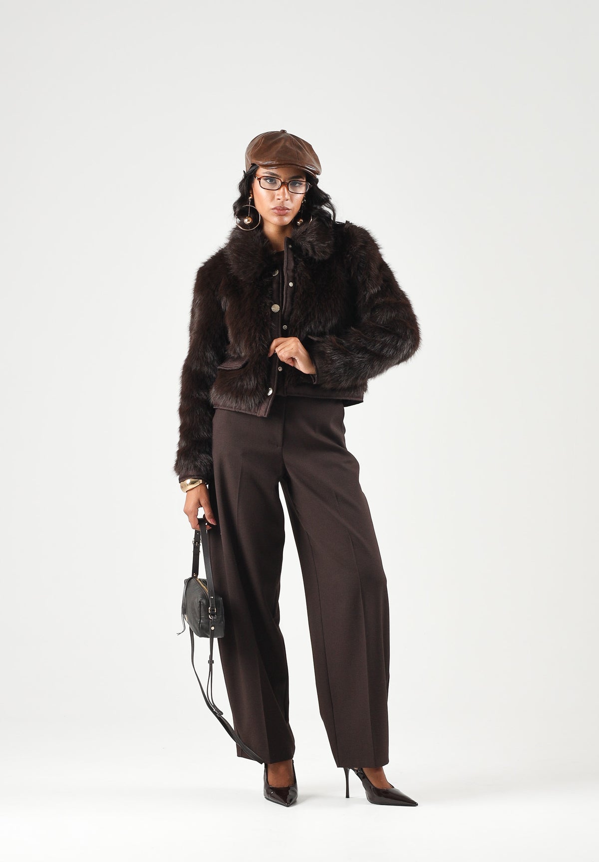 ONLY Eco-pelliccia sintetica marrone scuro da donna 15381285 COBE ONLY